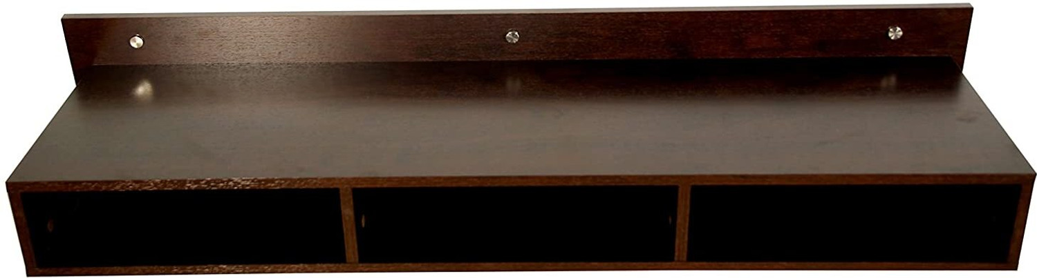 Image of Home wood Wooden wall setup box stand, Brown Engineered Wood TV Entertainment Unit