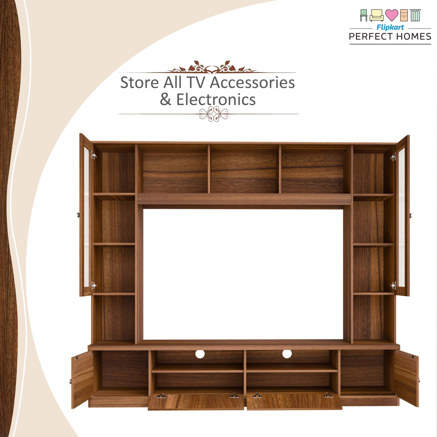 Image of Flipkart Perfect Homes Webster Engineered Wood TV Entertainment Unit