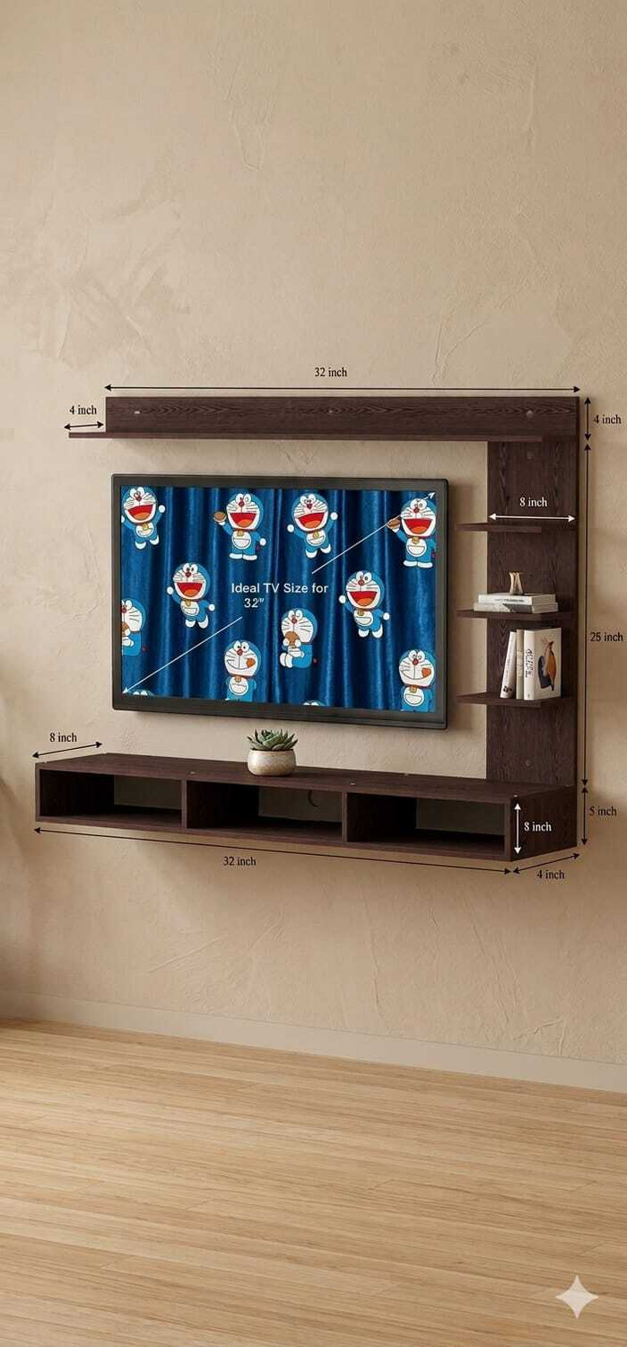 Image of MULTYBUY Solid Wood TV Entertainment Unit