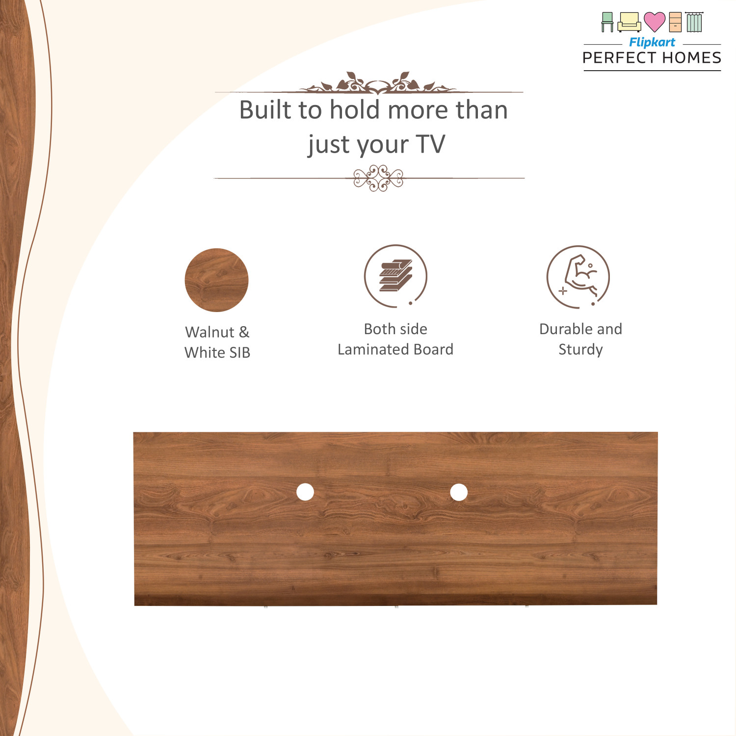 Image of Flipkart Perfect Homes KAMET Engineered Wood TV Entertainment Unit