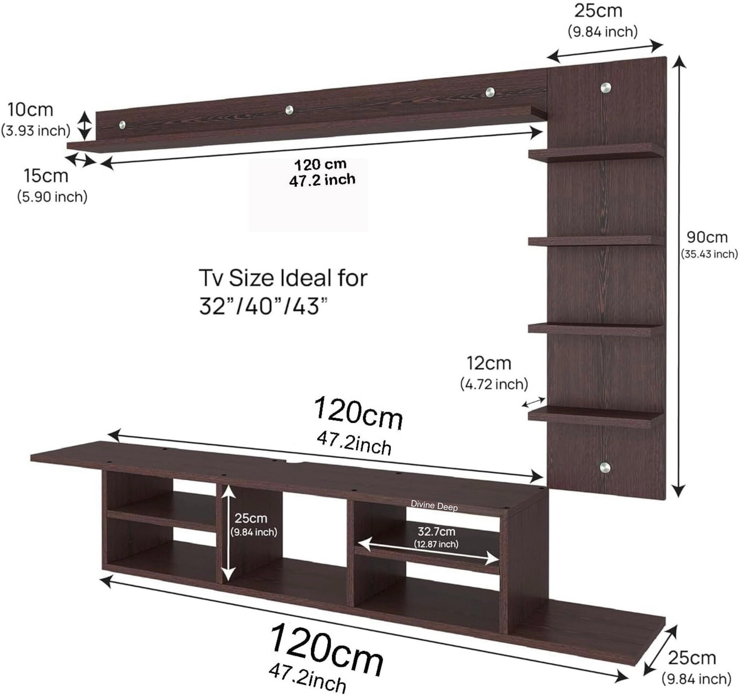 Image of SOAMI; CARVING THE FUTURE OF WOODS Engineered Wood TV Entertainment Unit