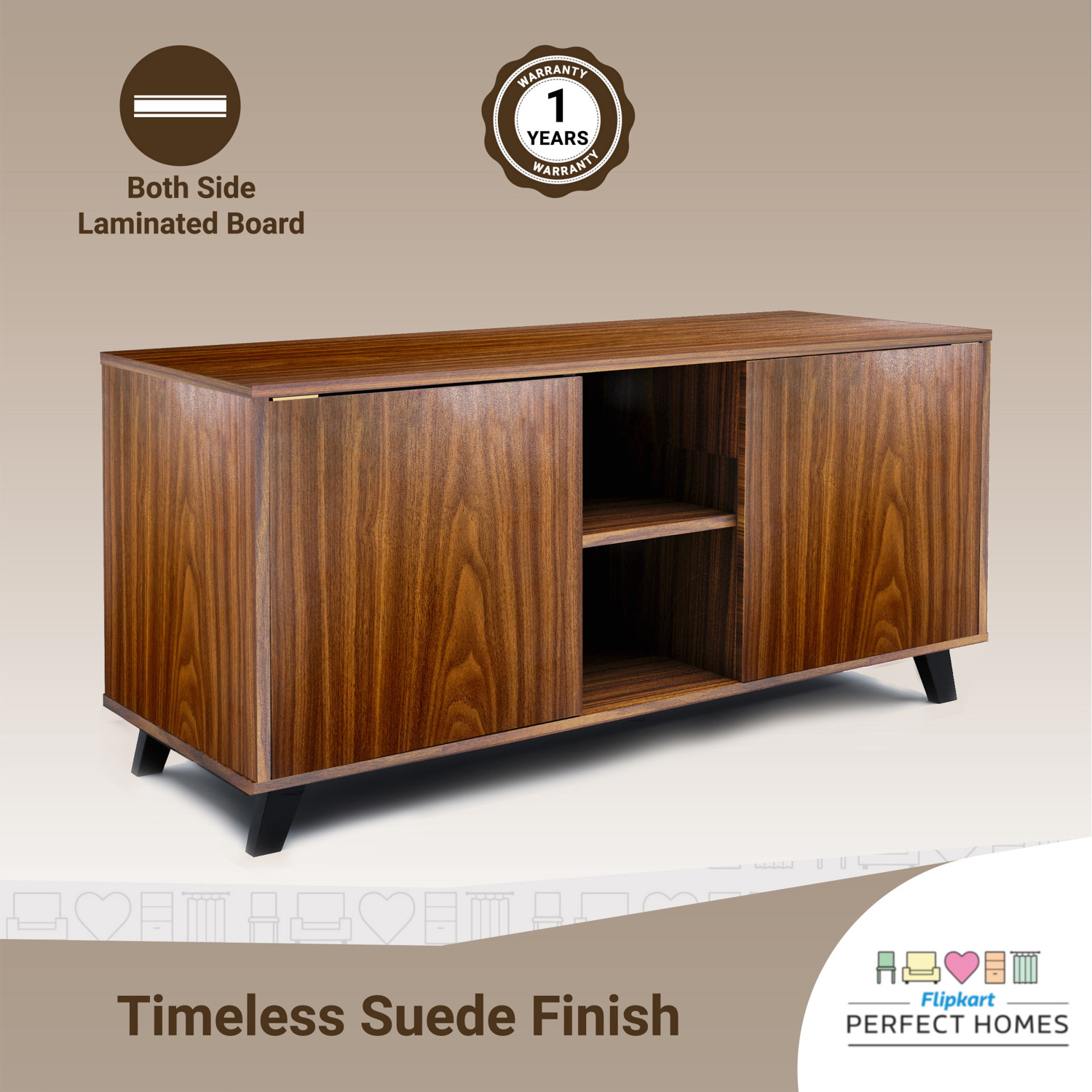 Image of Flipkart Perfect Homes Shelby Engineered Wood TV Entertainment Unit
