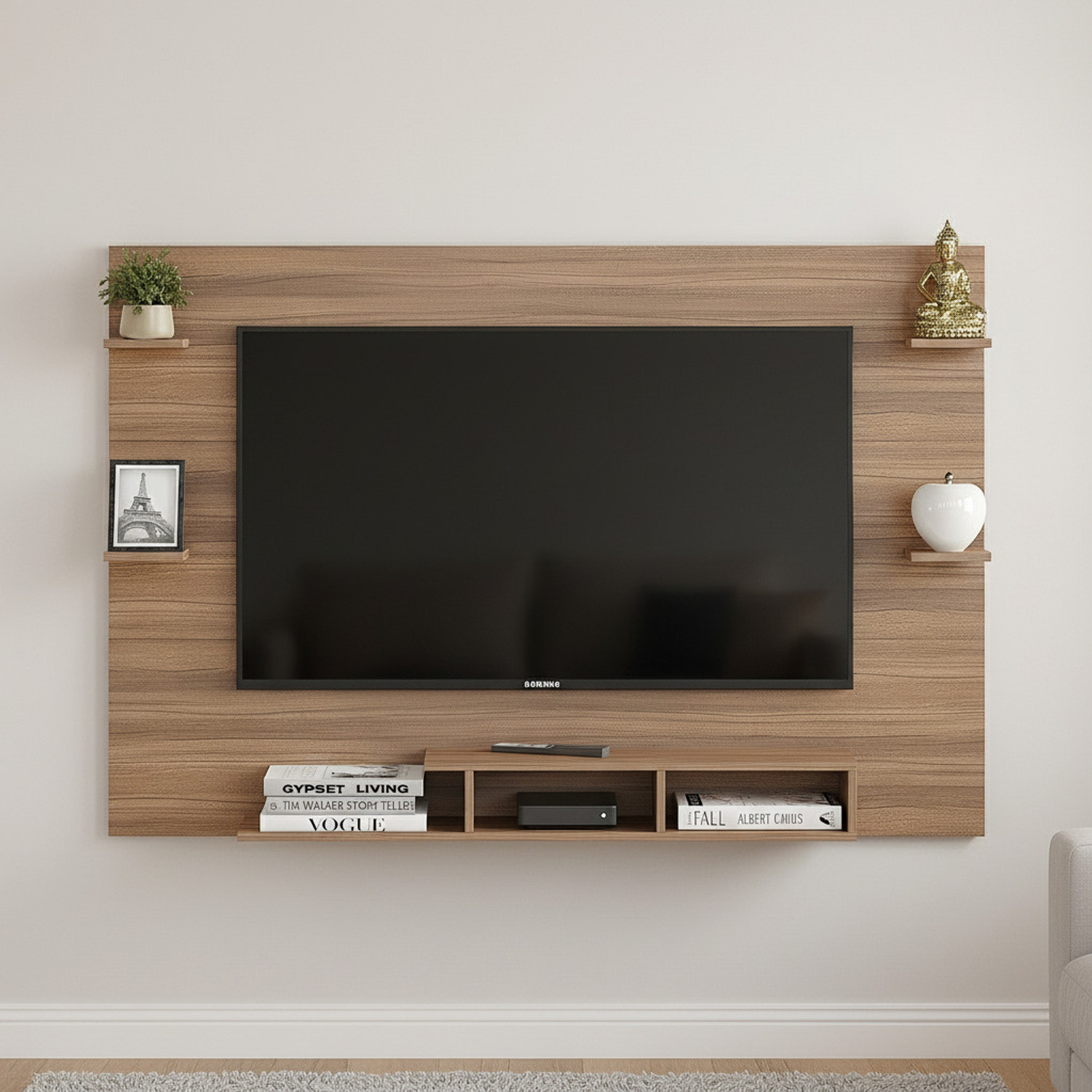 Image of FURNEASER Harrison Wall-mount Tv Unit with Back Panel, Cabinet, Stand, Rack, Shelf, Engineered Wood TV Entertainment Unit