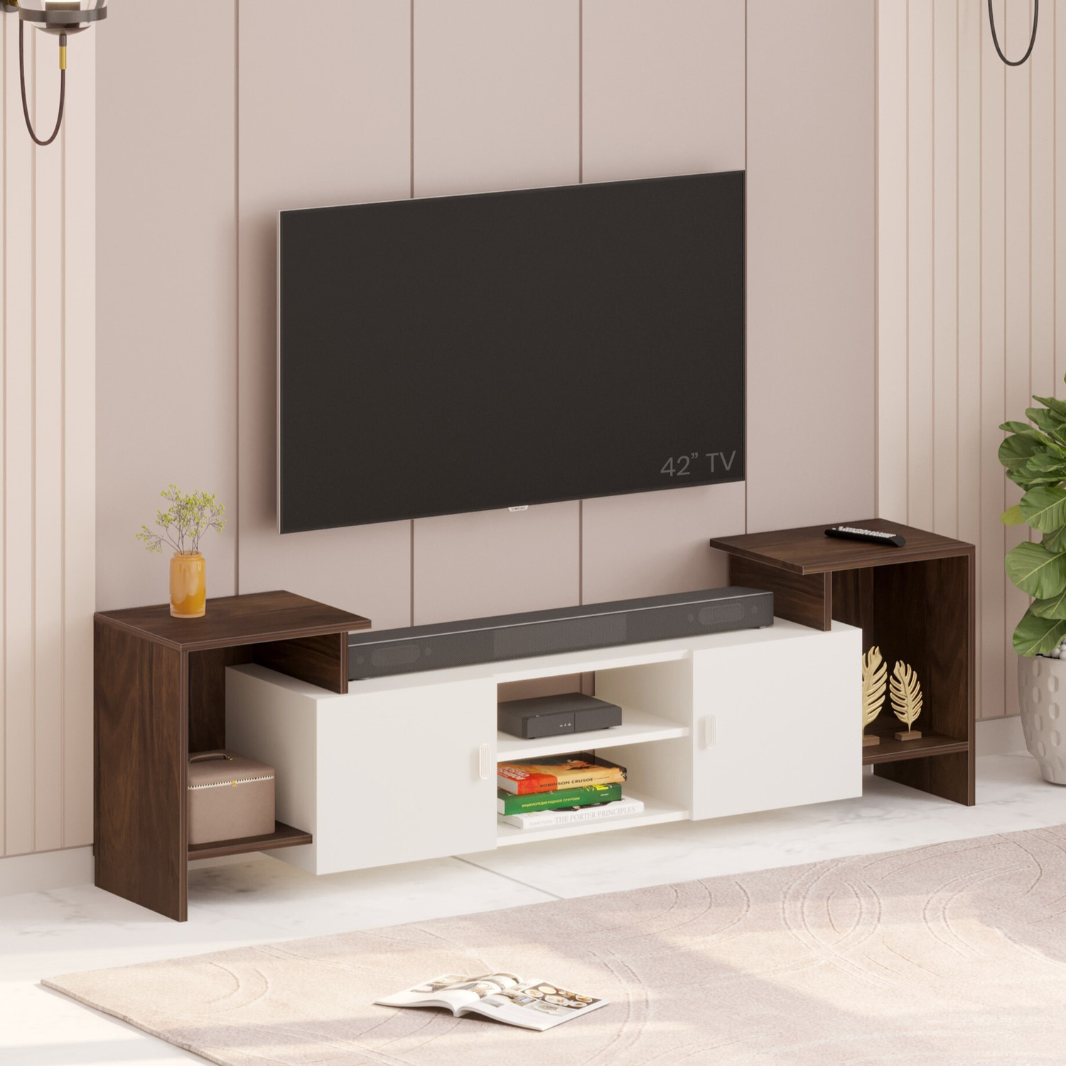 Image of BLUEWUD Engineered Wood TV Entertainment Unit