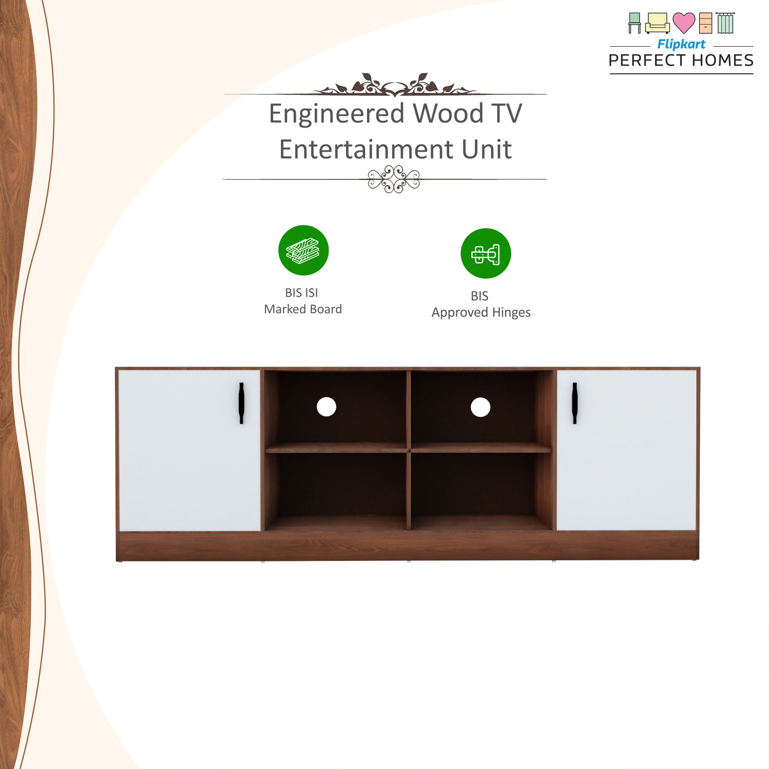 Image of Flipkart Perfect Homes KAMET Engineered Wood TV Entertainment Unit