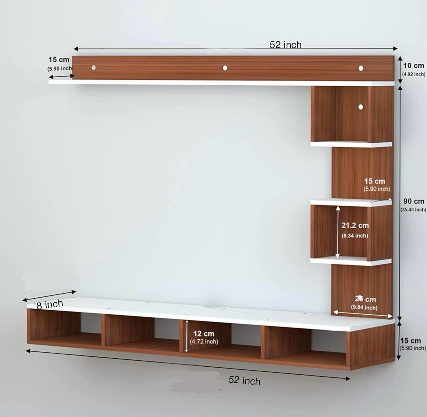 Image of Regal Furniture Semi Circle tv wooden wall Panel Engineered Wood TV Entertainment Unit