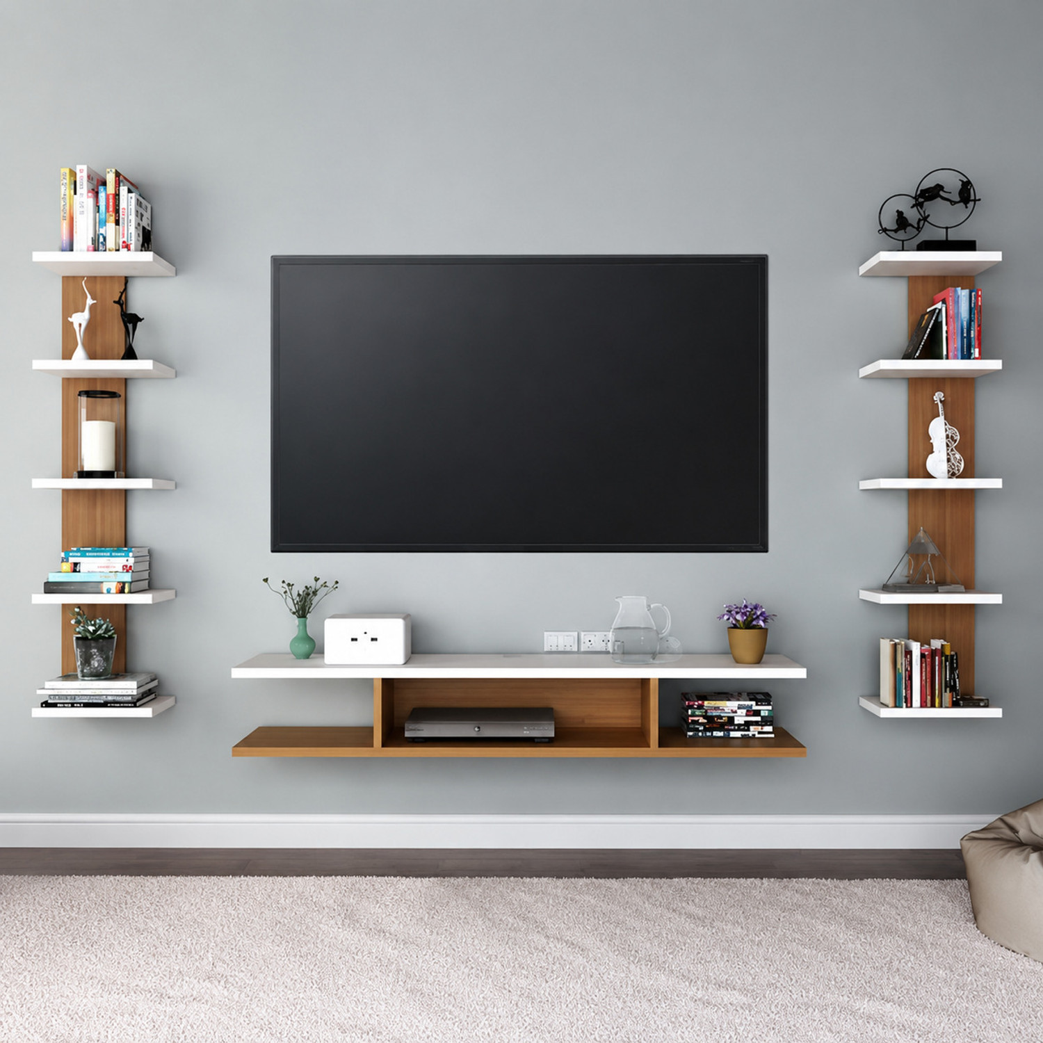 Image of MD Furniturs Tv Cabinet Entertainment Series Engineered Wood TV Entertainment Unit