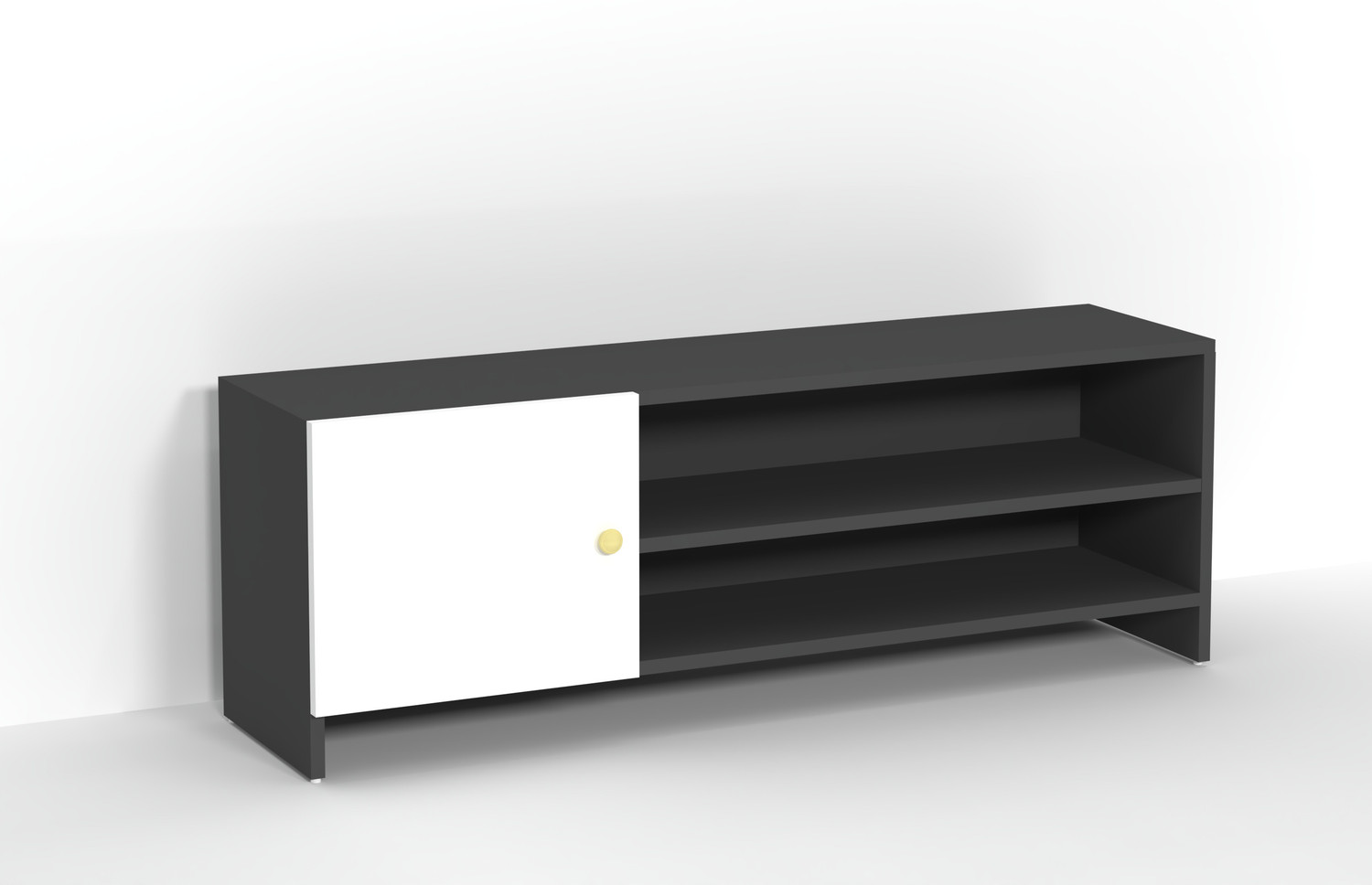 Image of Spyder Craft Modern Engineered Wood TV Unit with Open & Closed Storage for Living Room Engineered Wood TV Entertainment Unit