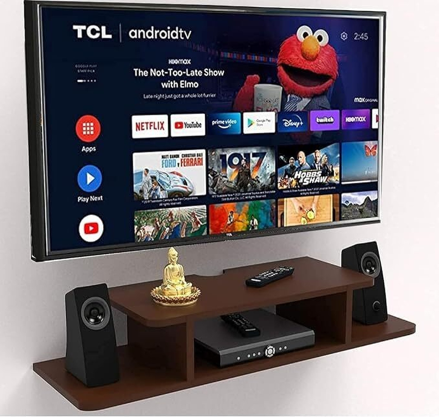 Image of AM MASTER AM MASTER WALL MOUNTED TV ENTERTAINMENT UNIT FOR LIVING ROOM Engineered Wood TV Entertainment Unit