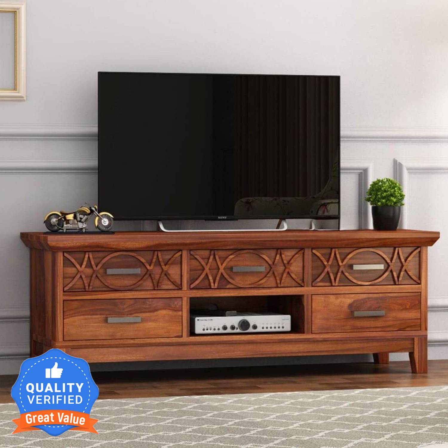 Flipkart Perfect Homes Sheesham Solid Wood Solid Wood TV Entertai