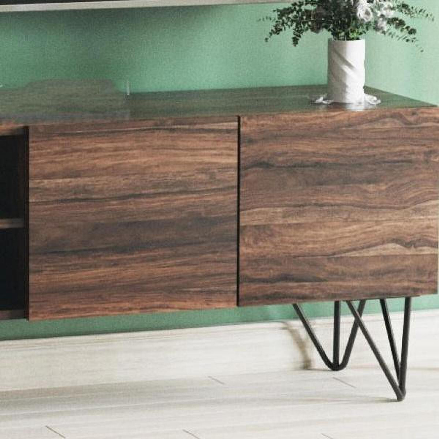 Image of DecorNation Jaydon Solid Wood TV Entertainment Unit