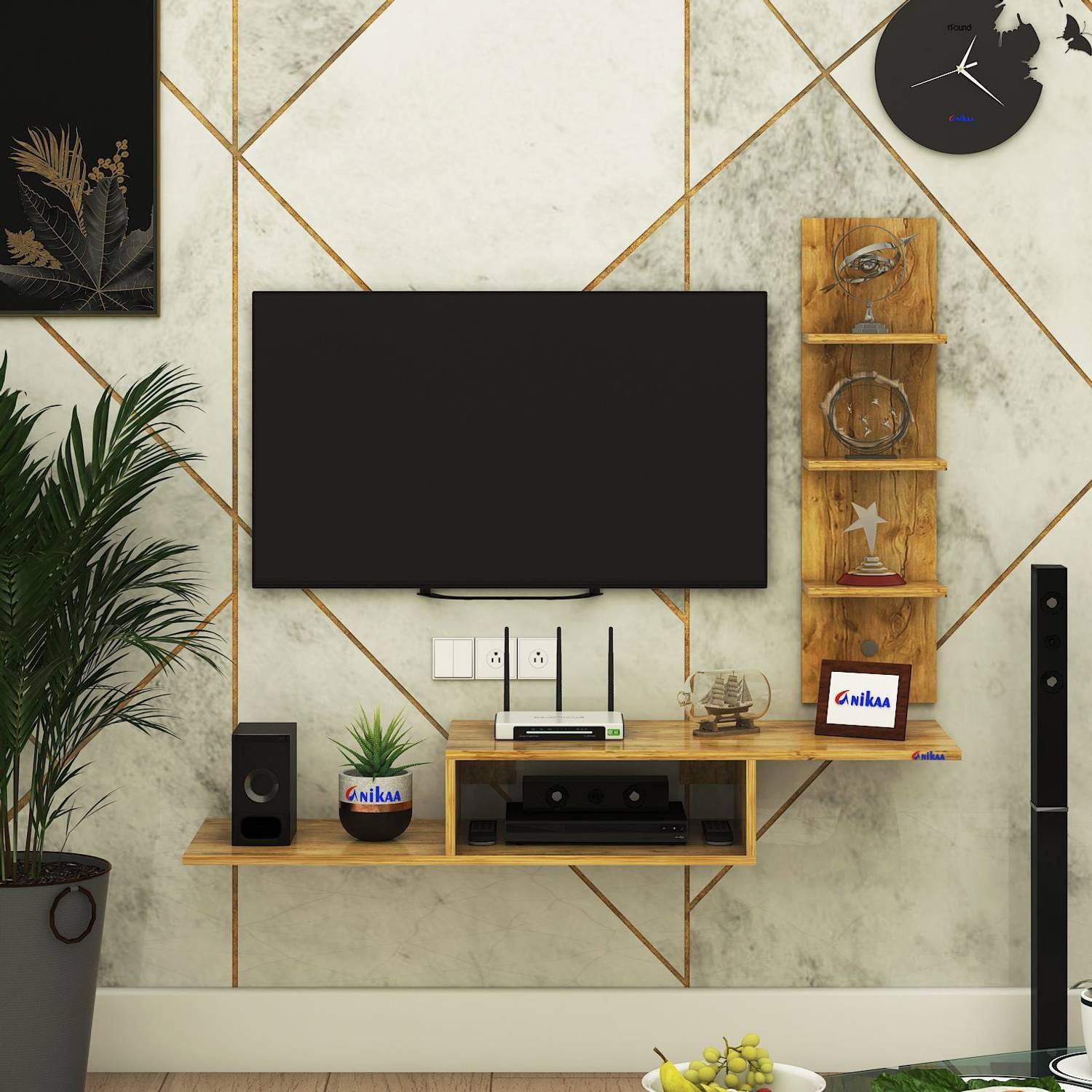 ANIKAA Thomas TV Cabinet Engineered Wood TV Entertainment Unit