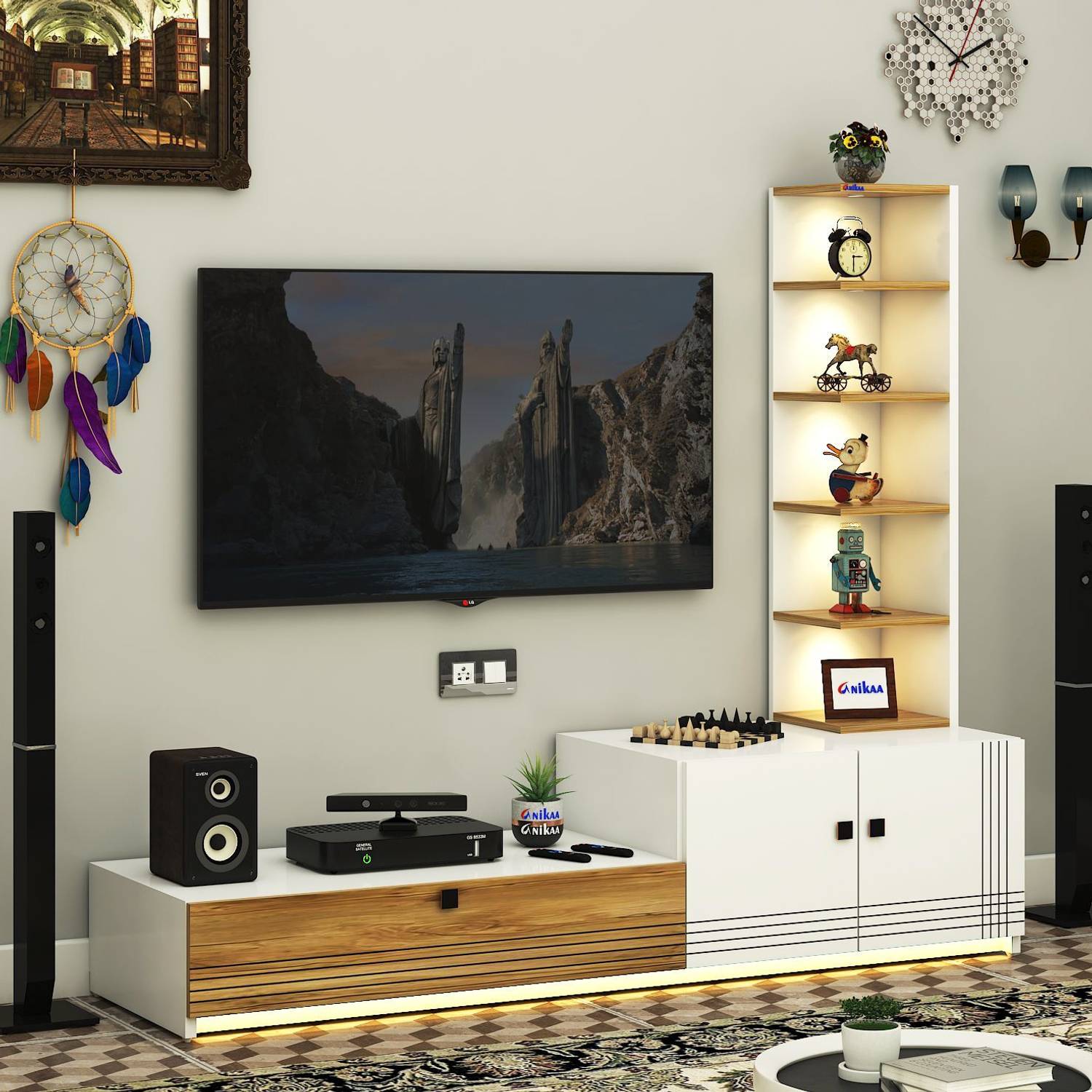 ANIKAA KLYRA TV Unit Cabinet with LED Light - Image 4