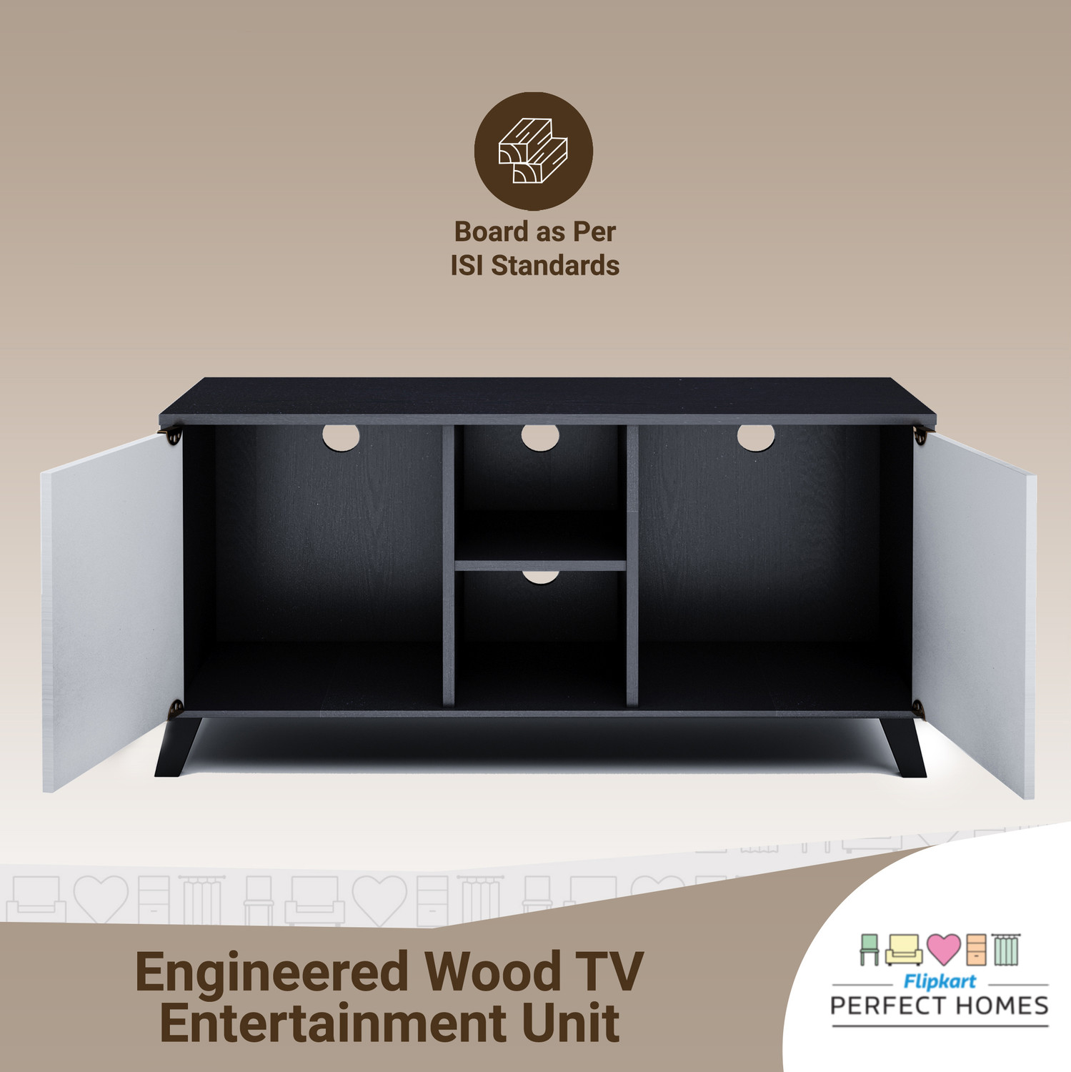Image of Flipkart Perfect Homes Shelby Engineered Wood TV Entertainment Unit