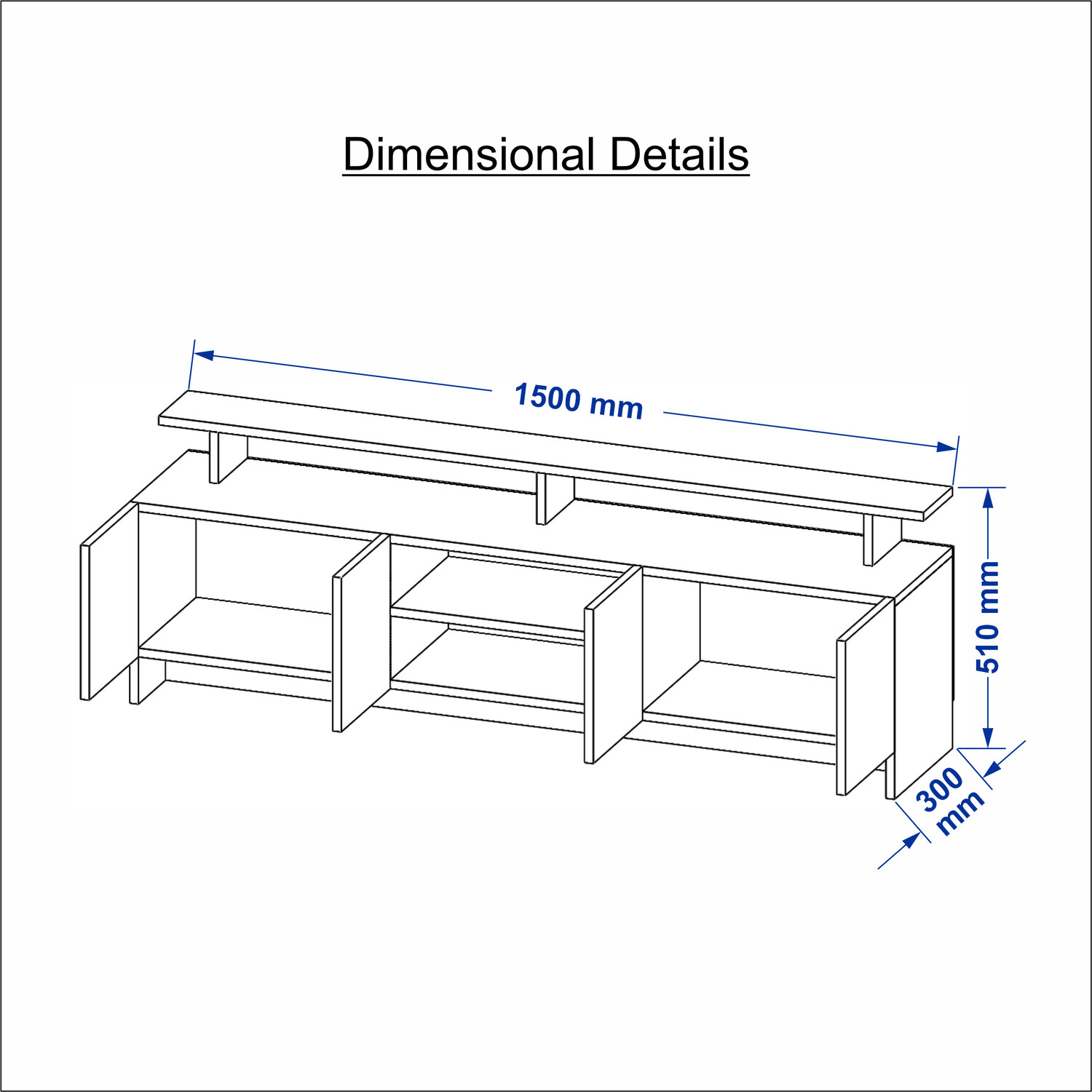 Image of Divysa TV Stand Table for Living Room | TV Unit Cabinet Furniture for Home |Living room Engineered Wood TV Entertainment Unit