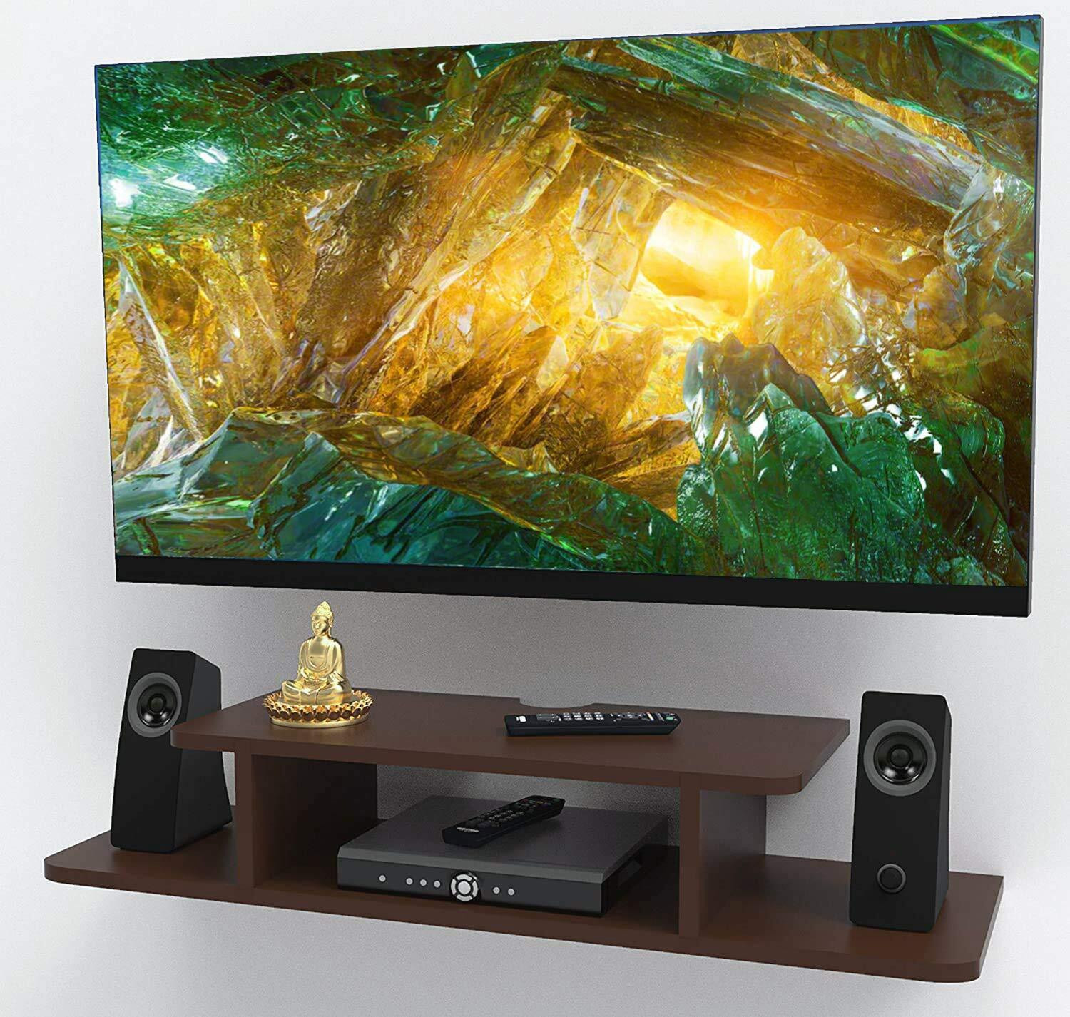 Image of VARS DECOR MDF (Medium Density Fiber) Wall Shelf (Number of Shelves - 1, Brown)