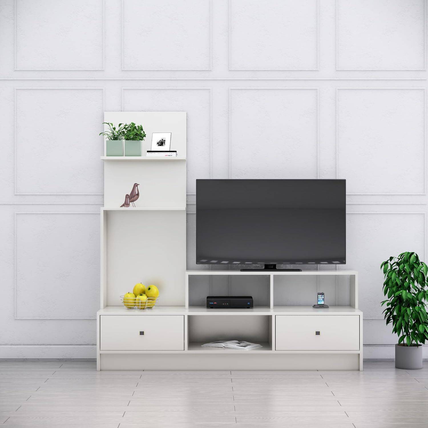 Hexa Red Floor Mount TV Unit for Living Room, Bedroom Unit Cabinet