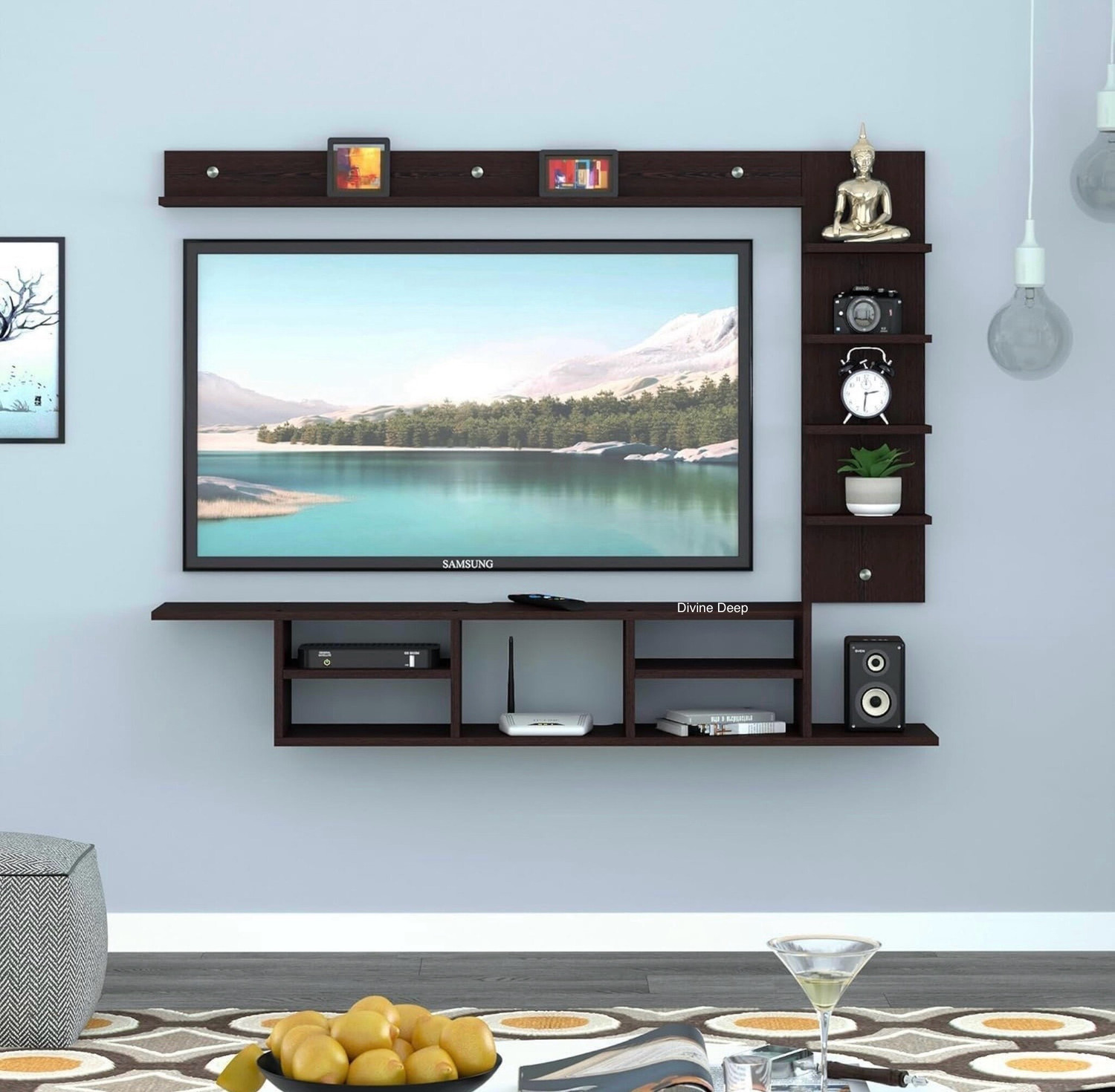 Image of SOAMI; CARVING THE FUTURE OF WOODS Engineered Wood TV Entertainment Unit