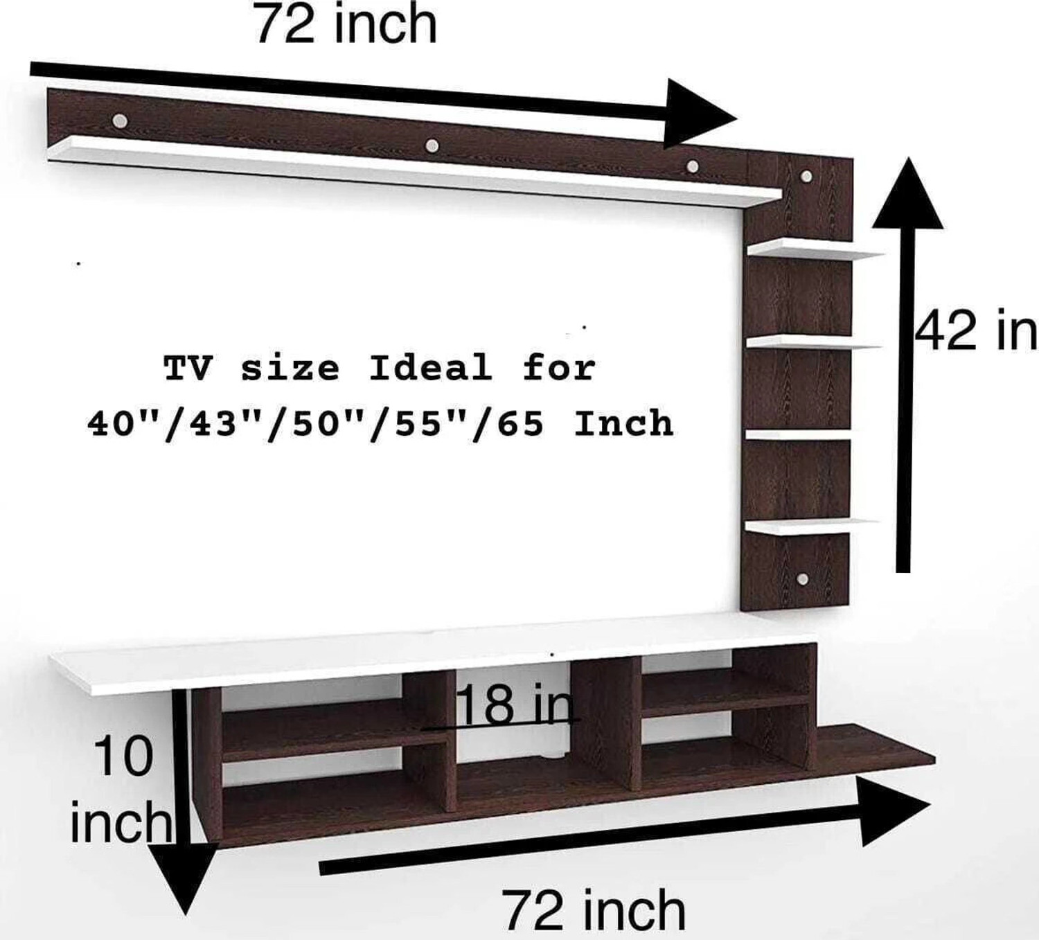 Image of TheGoodLuck 32 to 75 Inches TV Unit TV Stand TV Cabinet Engineered Wood TV Entertainment Unit
