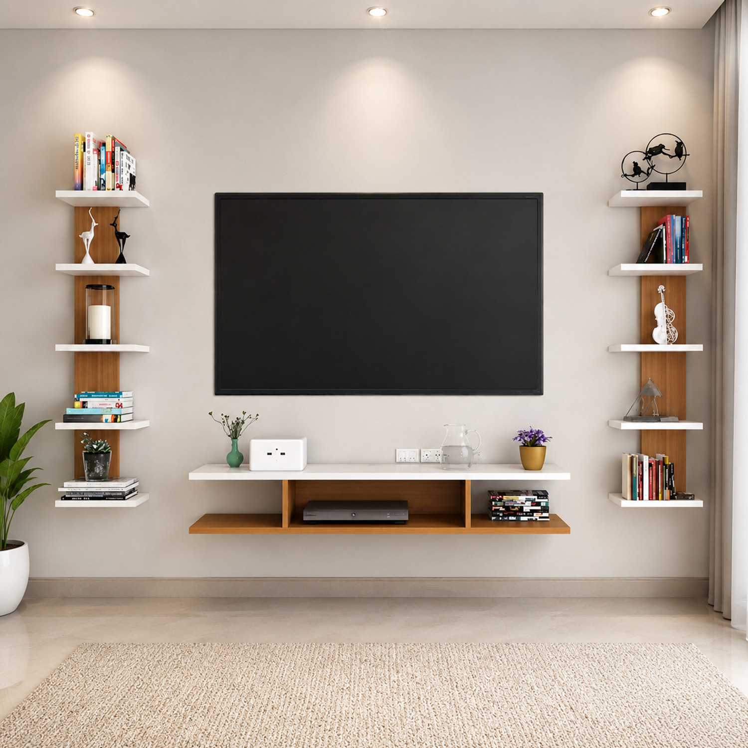 Image of MD Furniturs Tv Cabinet Entertainment Series Engineered Wood TV Entertainment Unit