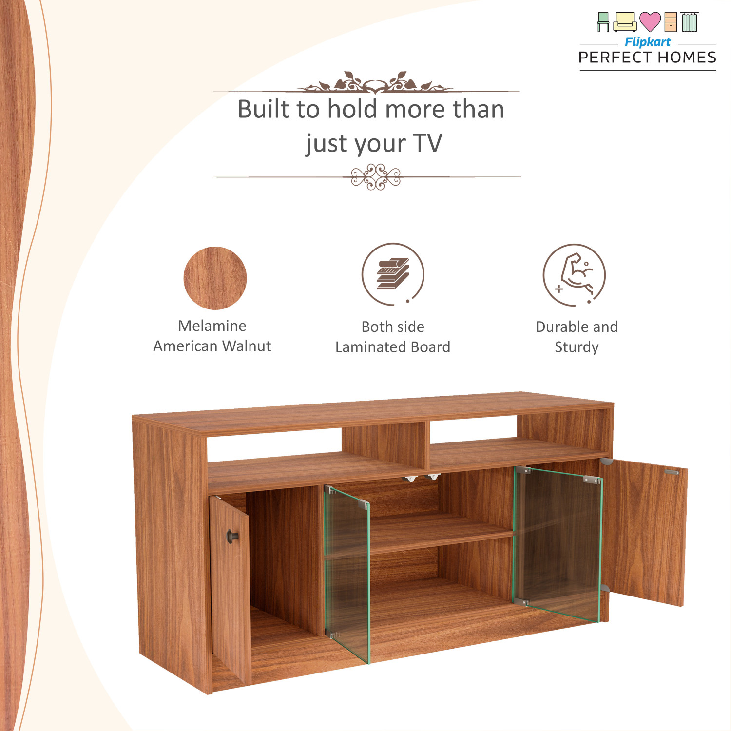 Image of Flipkart Perfect Homes Phonox Engineered Wood TV Entertainment Unit