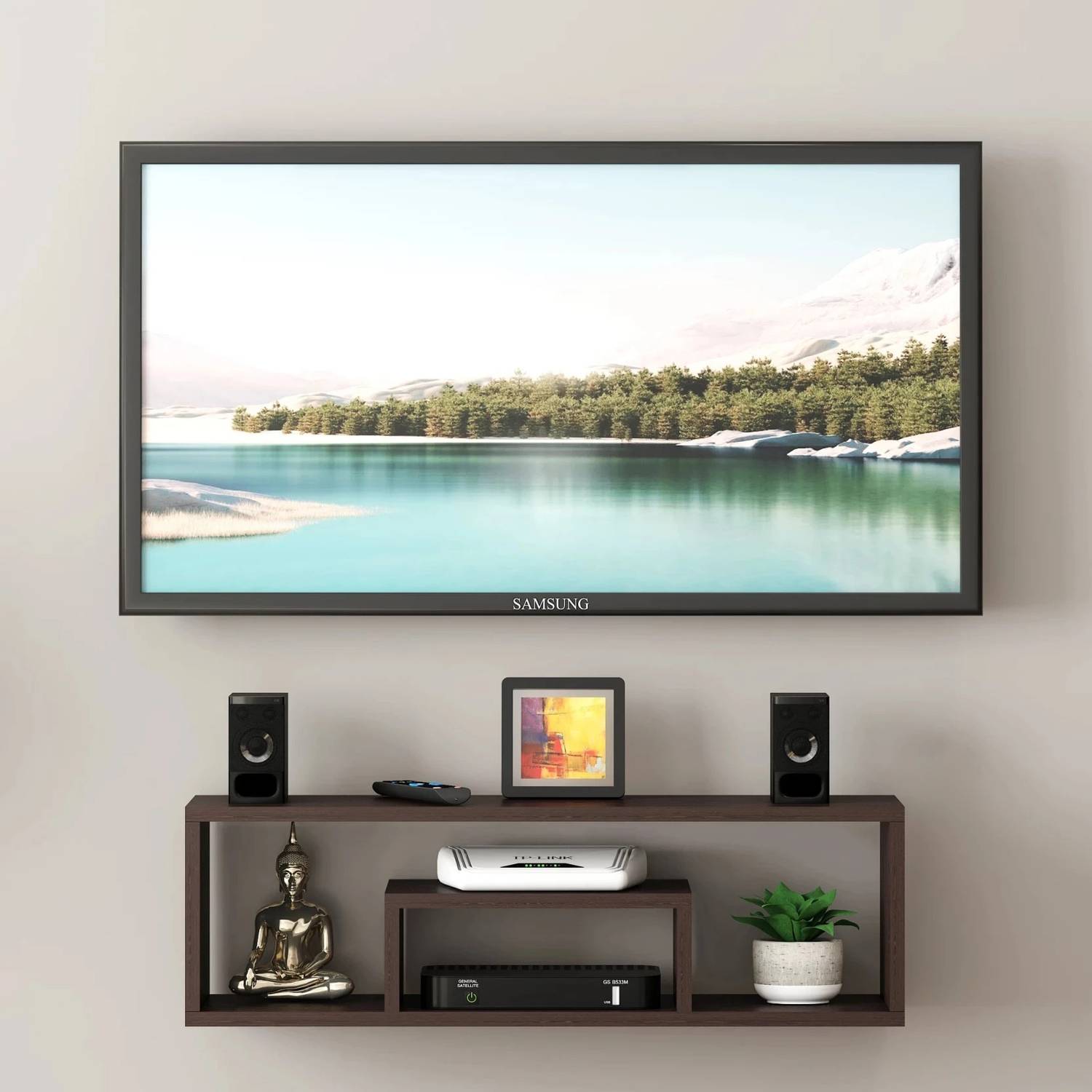 Allie Wood TV Unit/ TV Cabinet/ TV Stand Engineered Wood TV Entertainment Unit
