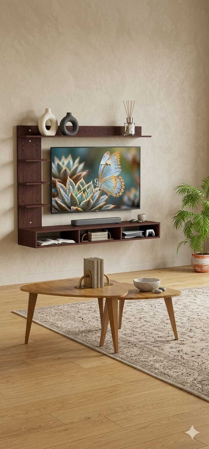 Image of MULTYBUY Solid Wood TV Entertainment Unit