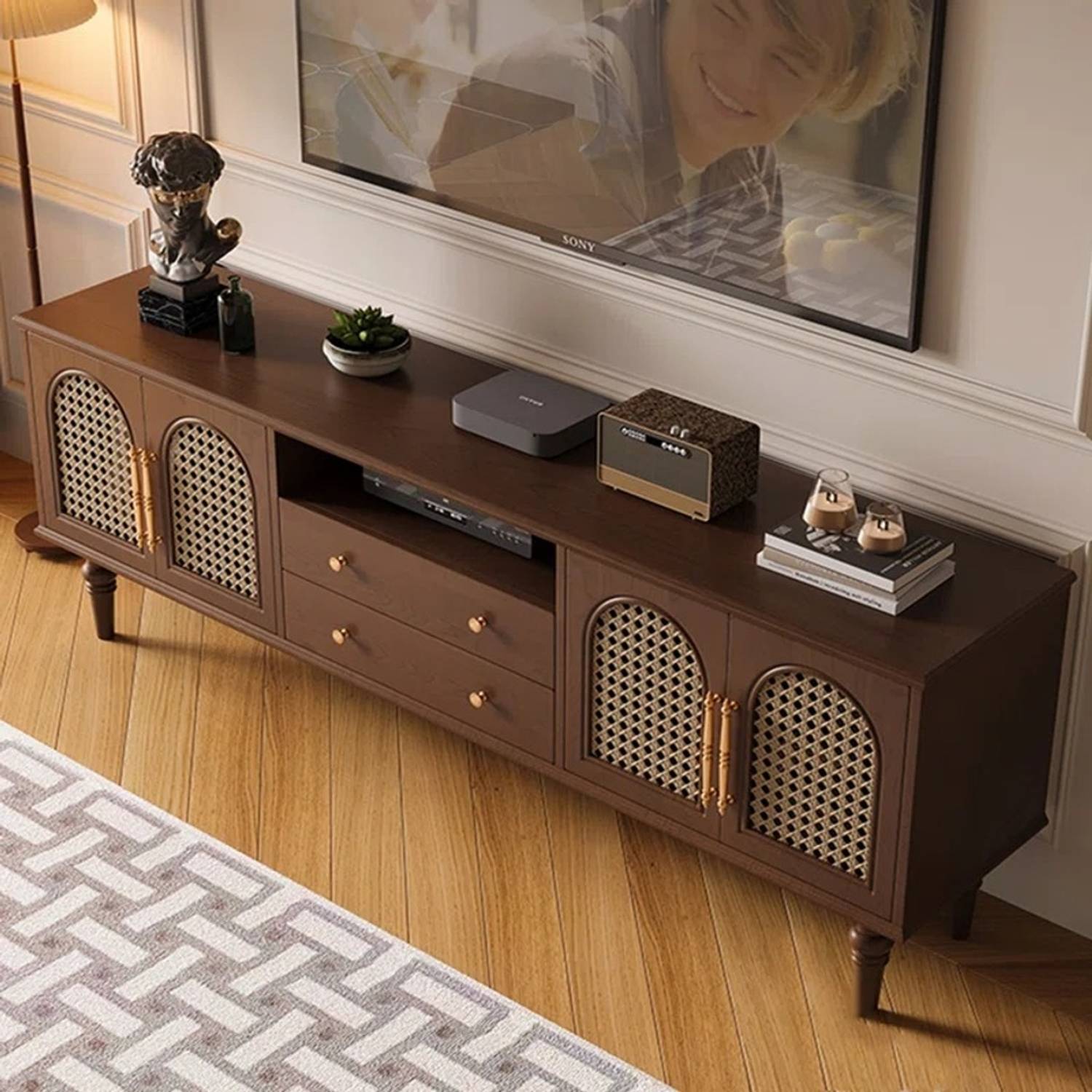 NG Decor Made of solid wood 78.74'' Media Console Solid Wood TV E