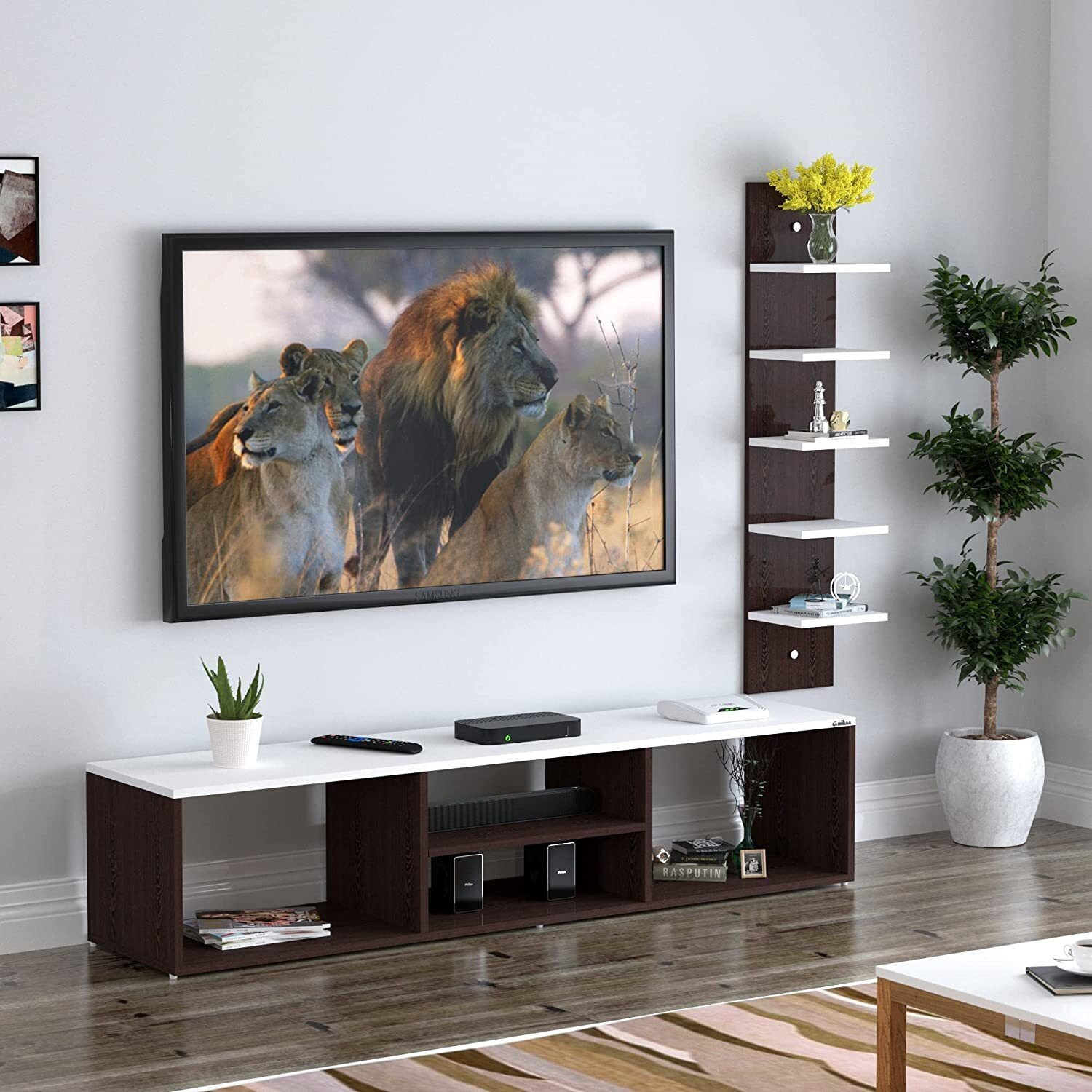 Image of ANIKAA TV Entertainment Unit / TV Cabinet / TV Stand Engineered Wood TV Entertainment Unit