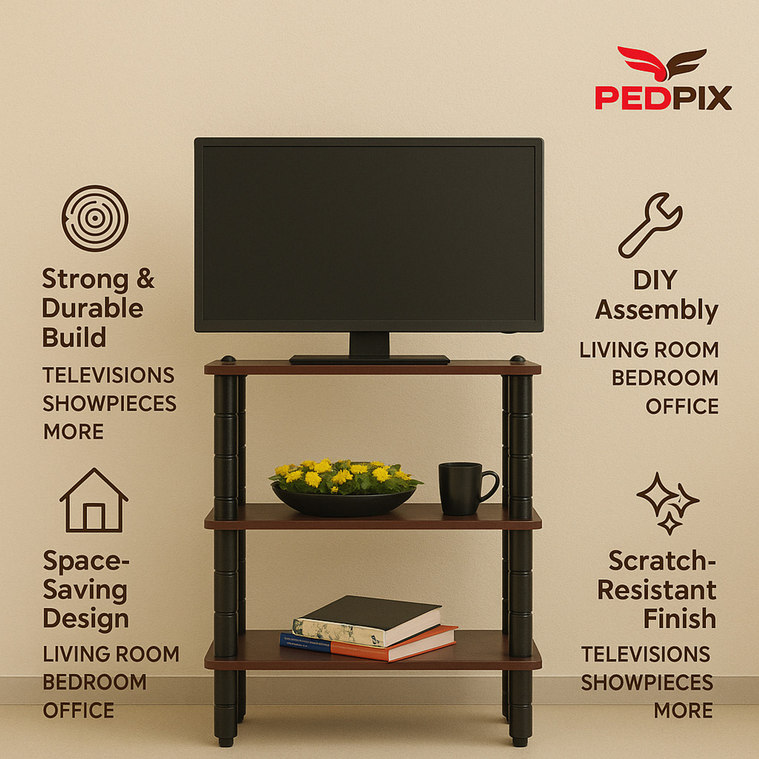 Image of PEDPIX Engineered Wood TV Entertainment Unit