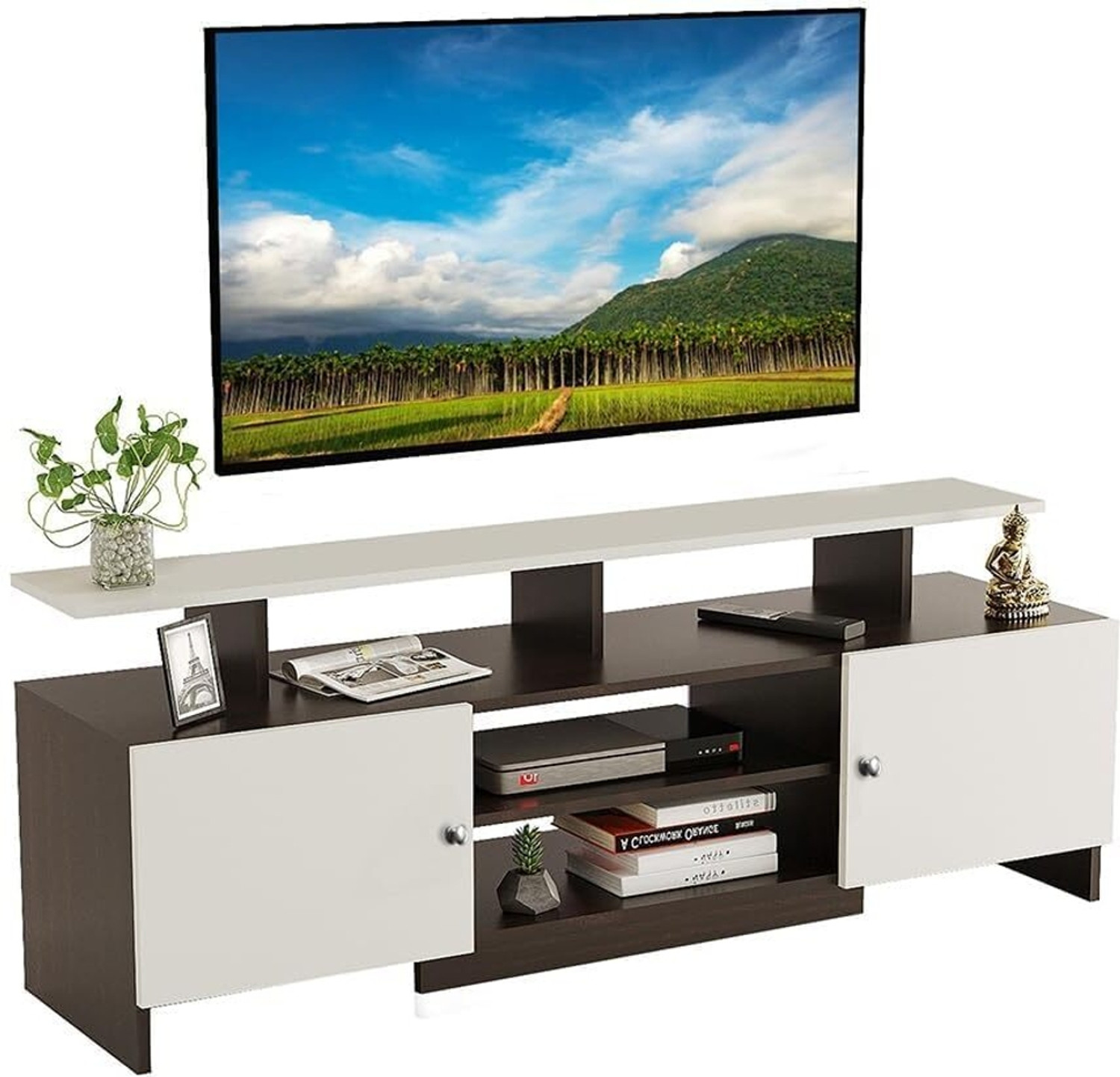 Image of Buildream Engineered Wood Tv Unit for Living Room Floor Standing Tv Cabinet Engineered Wood TV Entertainment Unit