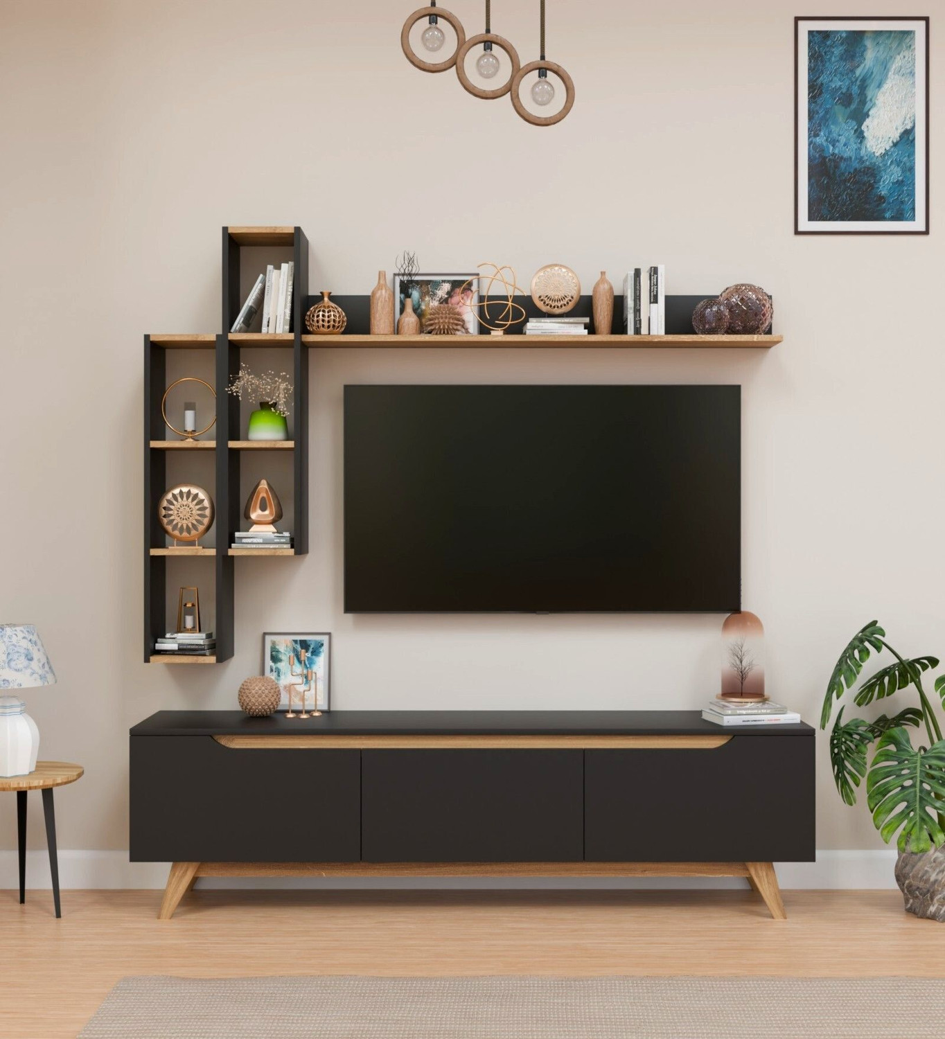 Image of Spyder Craft Matte Finish TV Entertainment Unit Tv Stand And Decore Engineered Wood TV Entertainment Unit