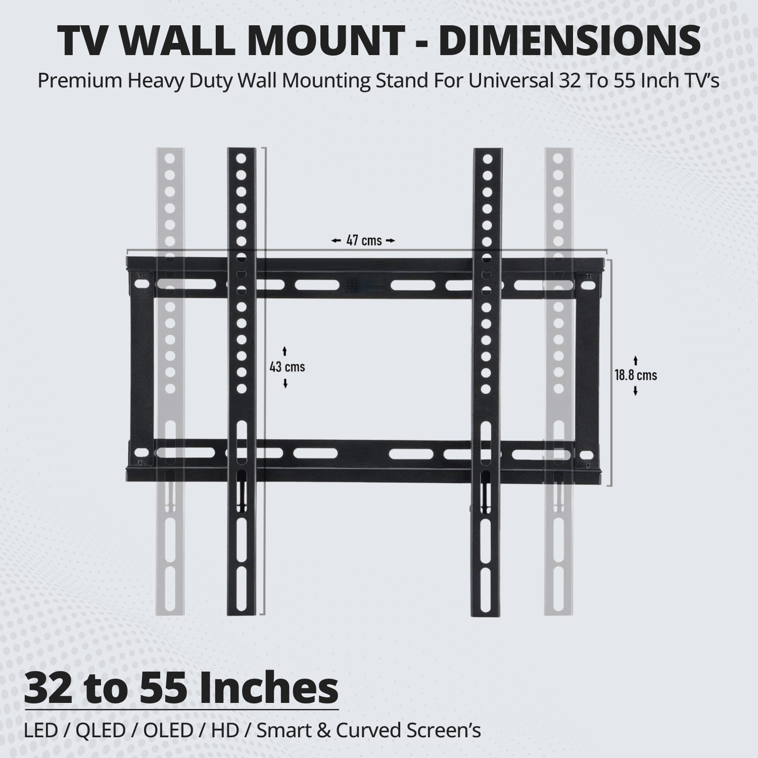 Image of Robustt Heavy Duty TV Wall Mount for 26 - 63 Inches LED /HD /Smart TV Universal|Pack of 1 Fixed TV Mount