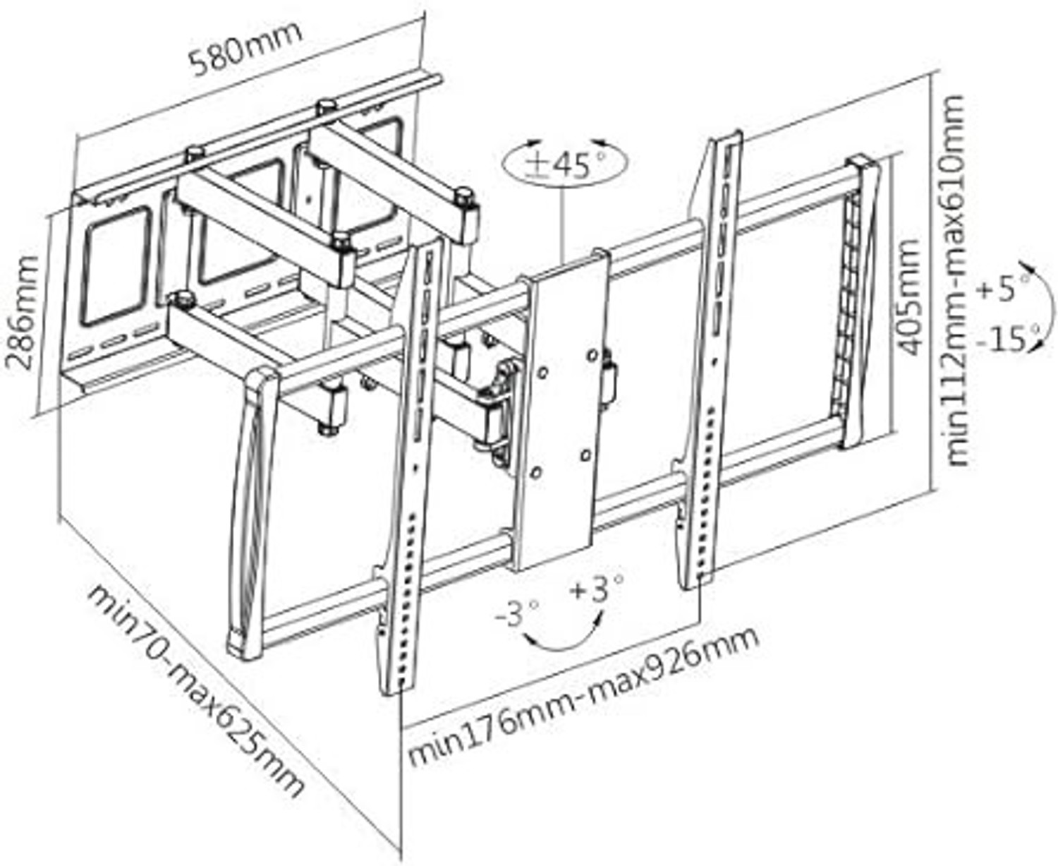 Image of Filfora Multi AV 6 Way Swivel Wall Mounts for 26-55-inch LED,LCD and Plasma TV Tilt TV Mount