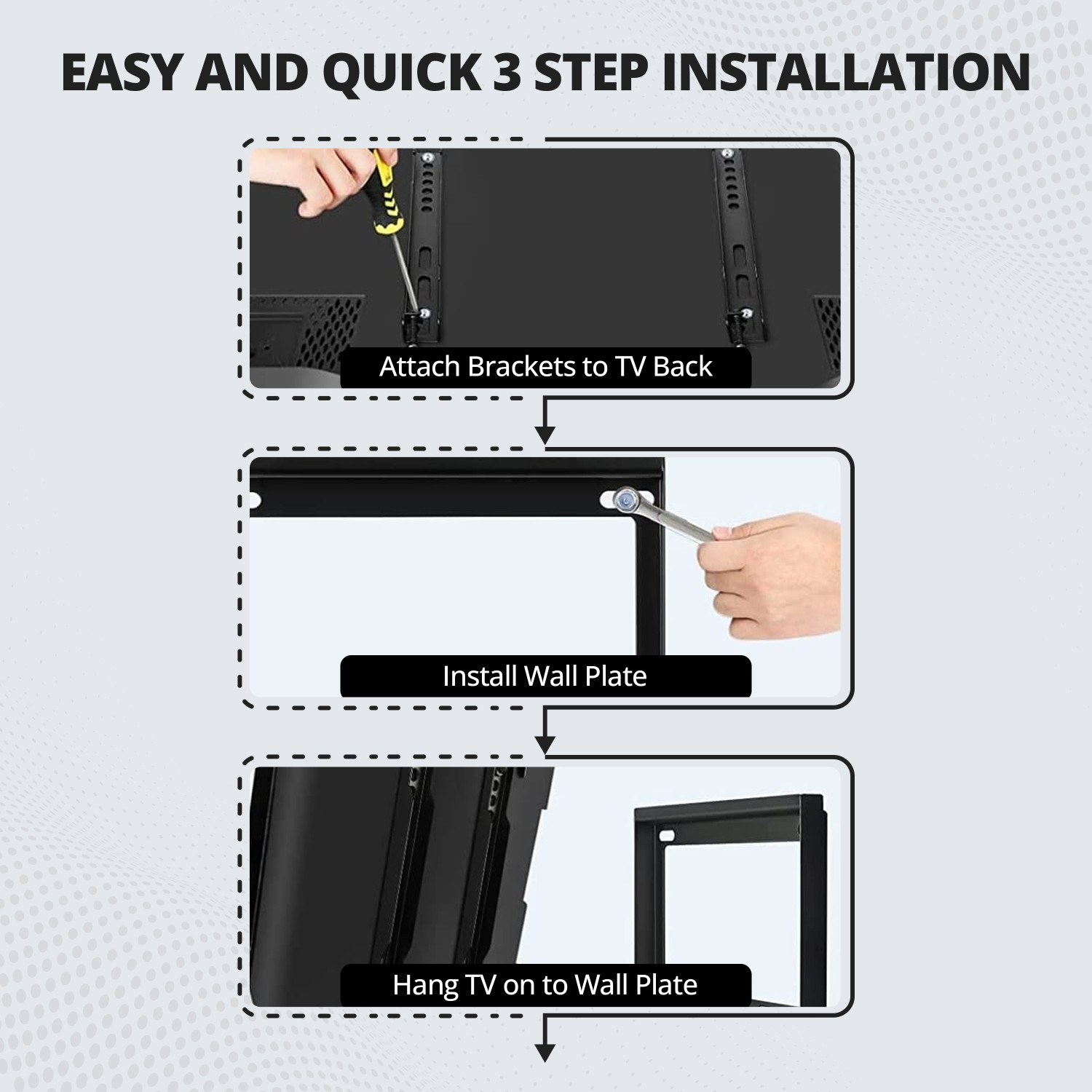 Image of Spotview Heavy Duty TV Wall Mount for 26 - 63 Inches LED /HD /Smart TV Universal|Pack of 1 Fixed TV Mount