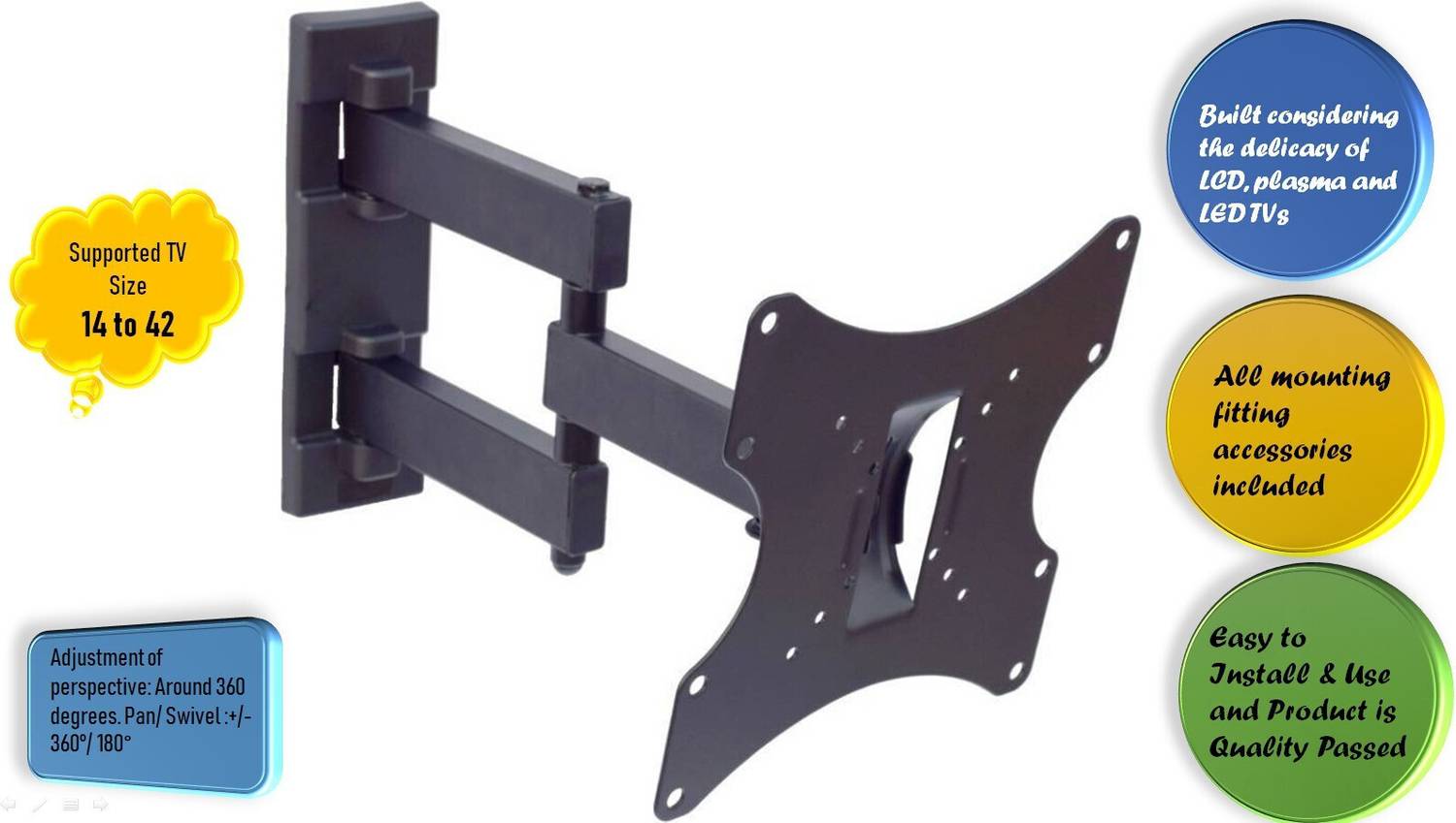 Flipkart Perfect Homes Studio Full Motion TV Wall Mount - Image 3