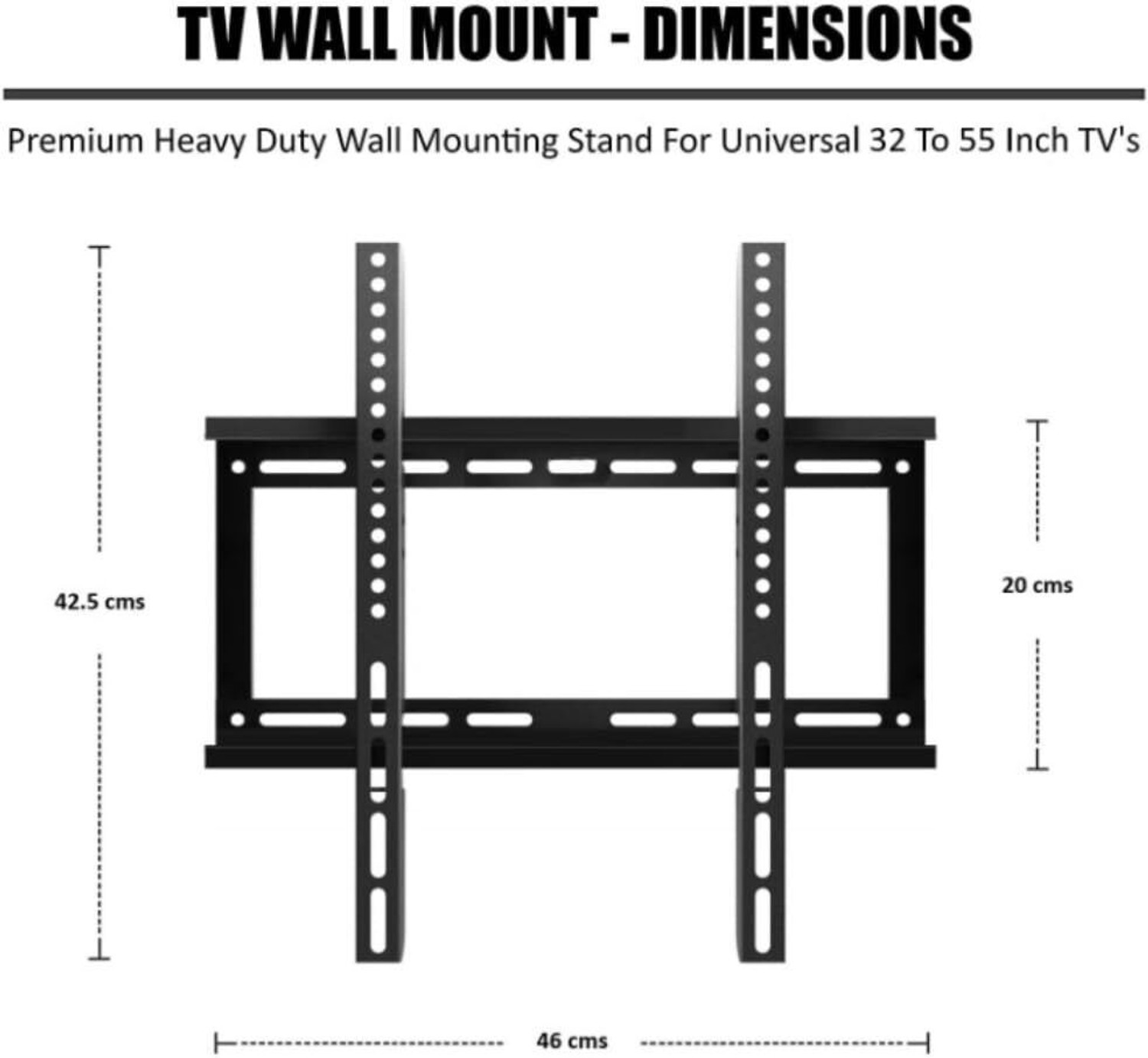 Image of Mumma's LIFE Heavy Duty TV Wall Mount for 24 - 55 Inches LED /HD /Smart TV Universal |Pack of 1 Fixed TV Mount