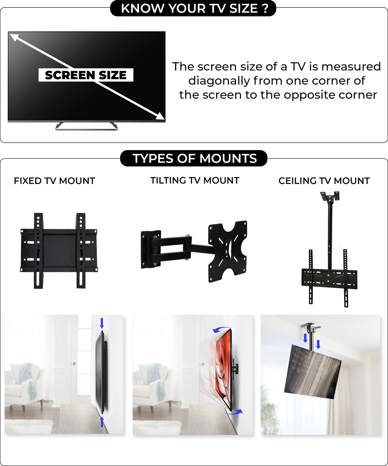 Image of RISSACHI Heavy Duty TV Wall Mount Stand for 23 to 42 inch LED /4K /Smart TV, Full Motion TV Mount