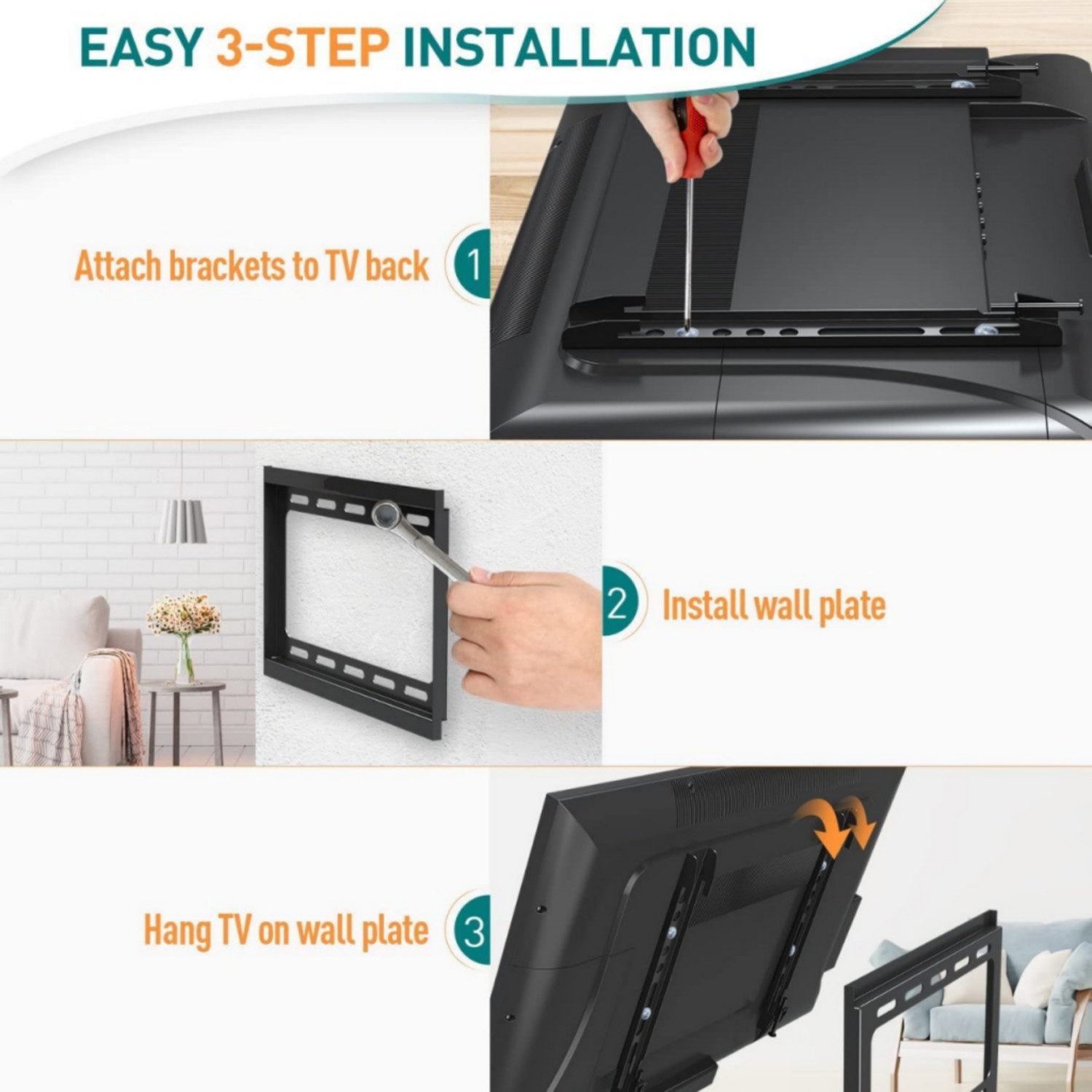 Image of parth 32 /40 /43 Inches Ultra Slim TV Wall Mount Stand For MI,Realme,Oneplus,All Brands Fixed TV Mount