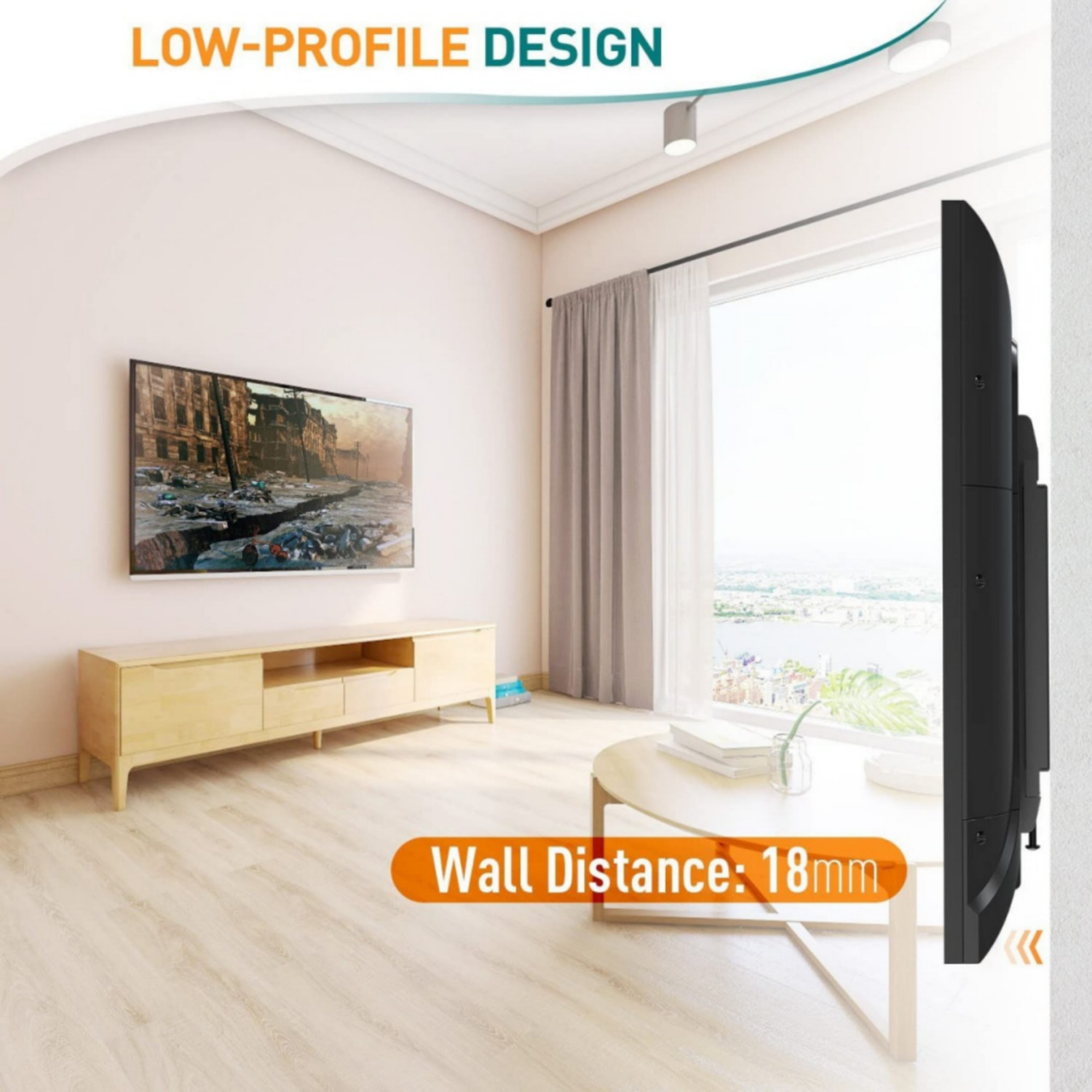 Image of parth 32 /40 /43 Inches Ultra Slim TV Wall Mount Stand For MI,Realme,Oneplus,All Brands Fixed TV Mount