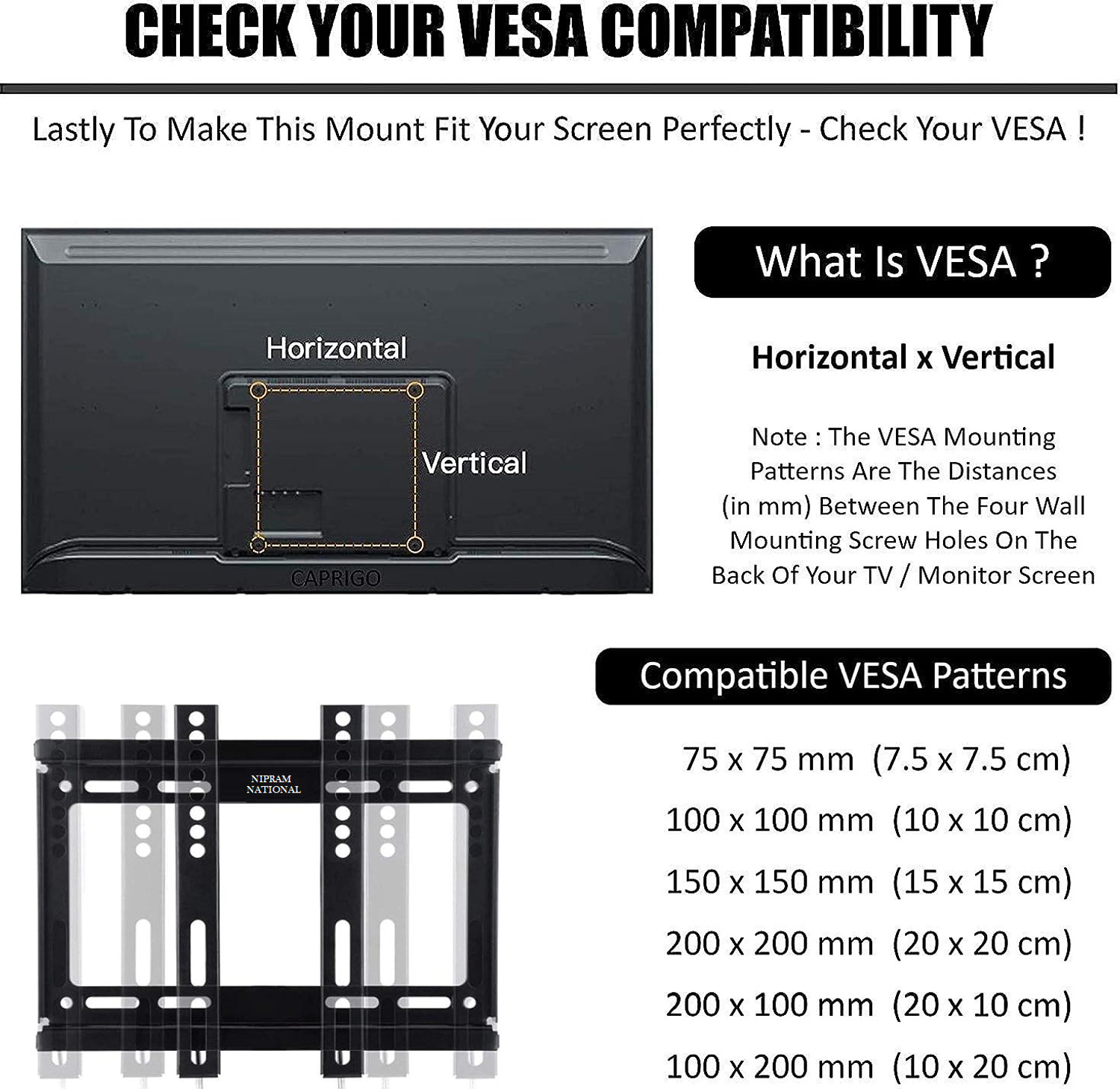 Image of parth 32 /40 /43 Inches Ultra Slim TV Wall Mount Stand For MI,Realme,Oneplus,All Brands Fixed TV Mount