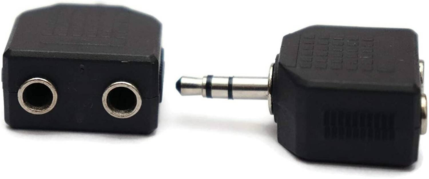 Sage TV-out Cable 3.5mm Male to 2X 3.5 mm Aux Stereo Female Jack Connector Converter (2PC)