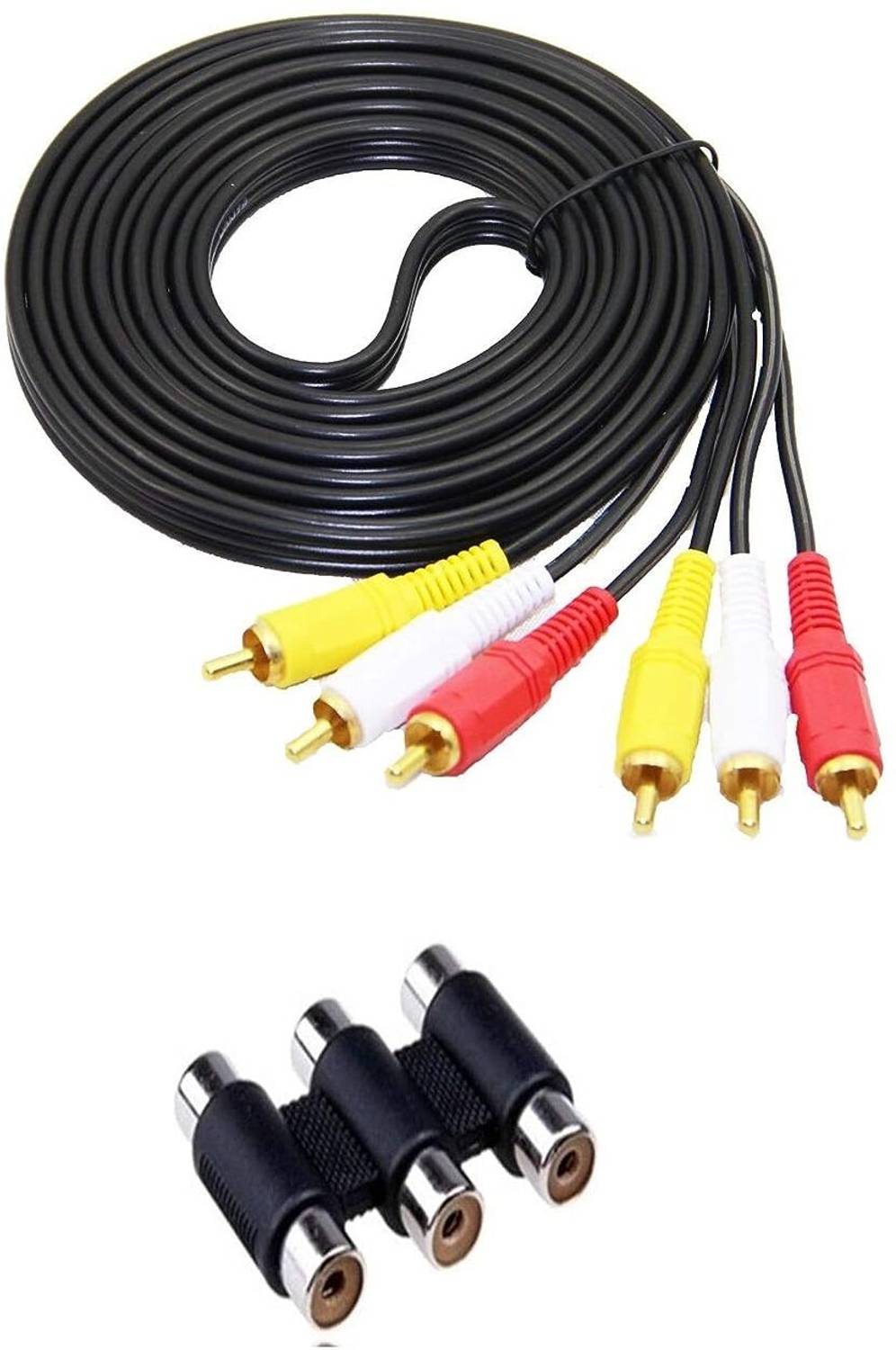 Sage TV-out Cable 3 RCA Female to Female Coupler Jointer with 3RCA 1.5M Cable