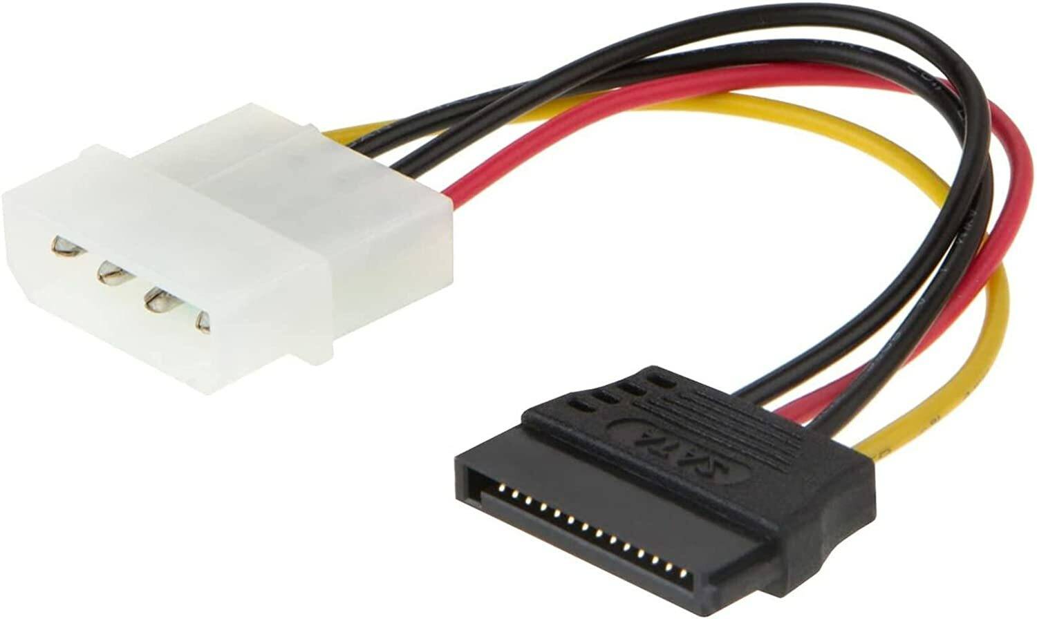 TAAPSEE  TV-out Cable [1Pack] 4-Inch 4 Pin Molex to SATA Power Cable Adapter