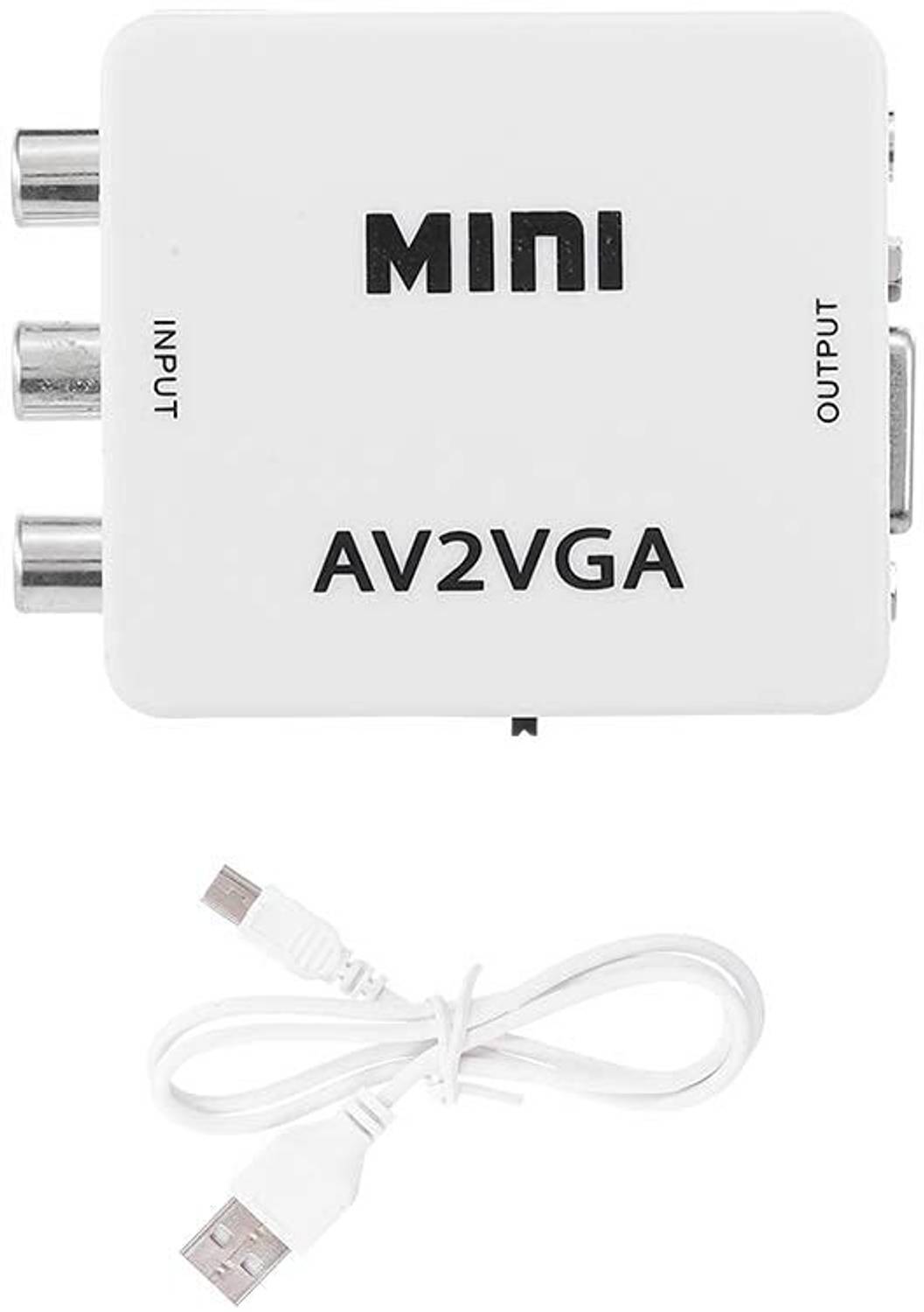 microware TV-out Cable Mini AV2VGA Video Converter, Composite TV Set-Top Box Audio Video Converter