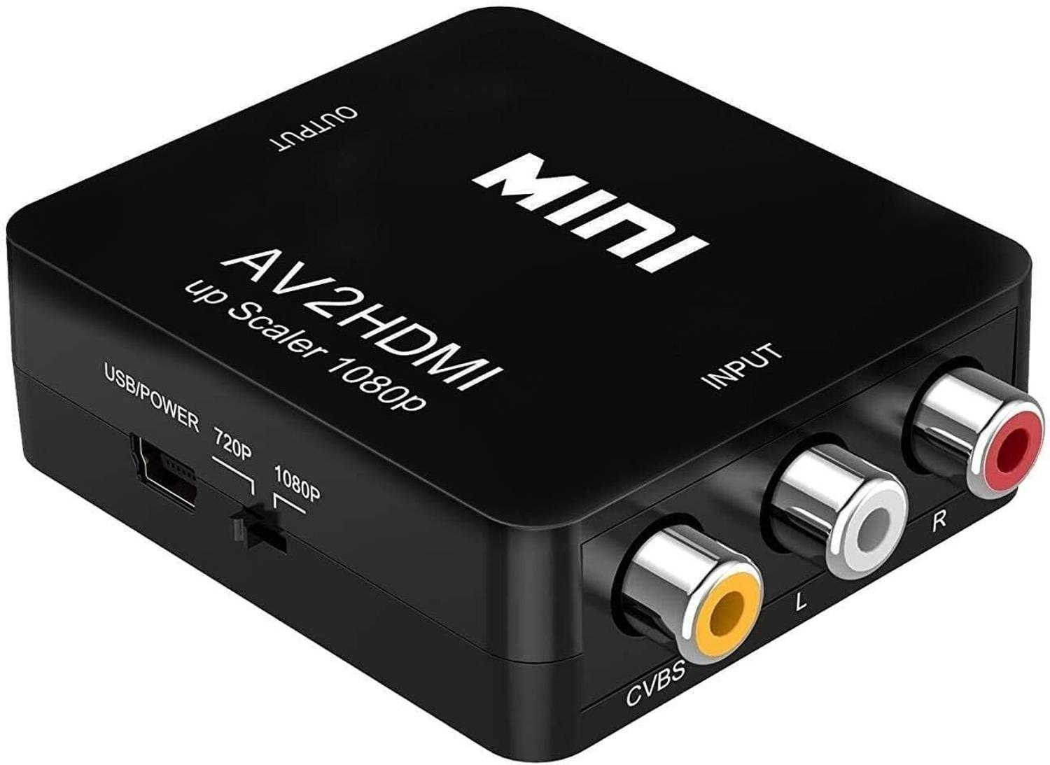 RyzCare TV-out Cable AV to HDMI Converter, RCA to HDMI Adapter, Composite CVBS Video Audio Support