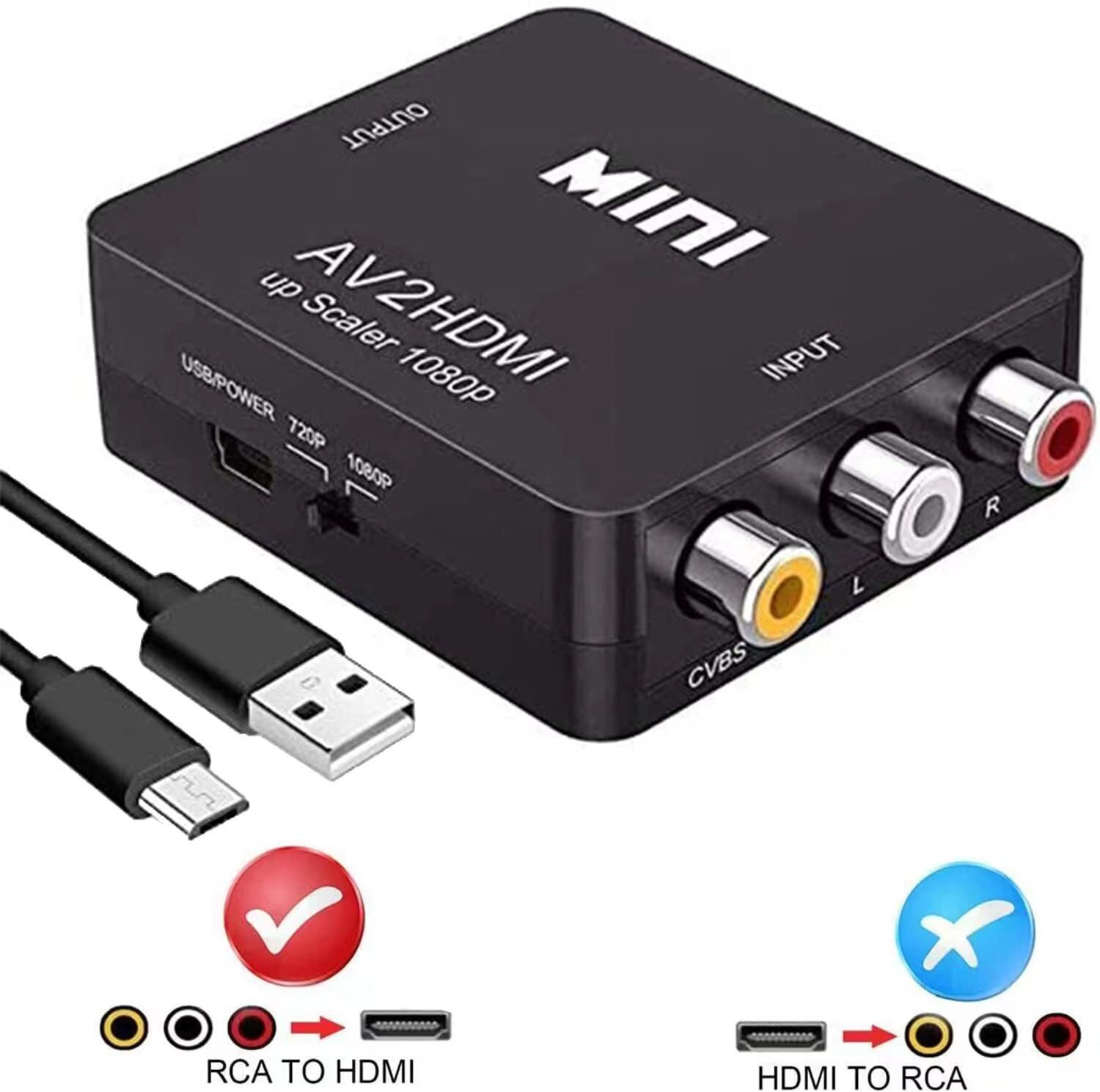 Image of atdaraz TV-out Cable AV RCA Input to HDMI Output Converter UP Scaler Full HD Video 720 /1080P