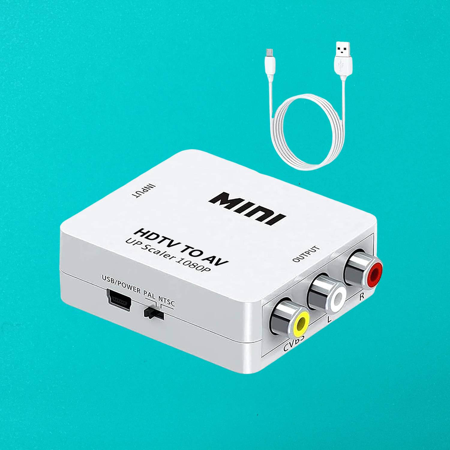 SDMINITEK TV-out Cable MINI HDMI 2 AV Up Scaler 1080P Video Conv