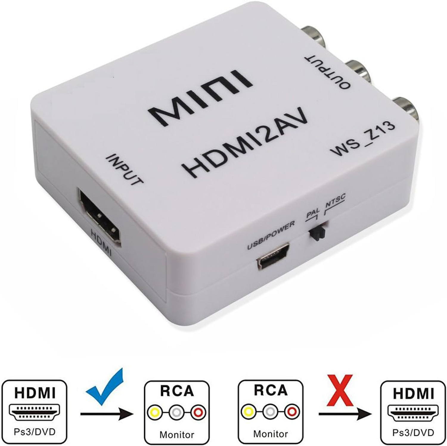 Image of NeroEdge TV-out Cable MINI HDMI2AV hdmi to av HD Video Converter