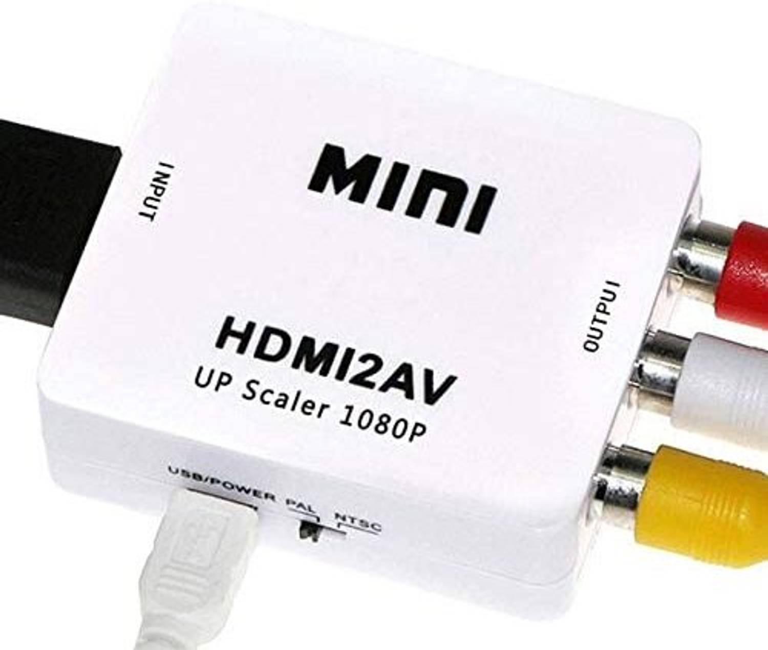 1Goal HDMI to RCA AV/CVSB L/R VideoAV/RCA CVBS Adapter Mini HDMI2AV Video ConverterBox Media Streaming Device